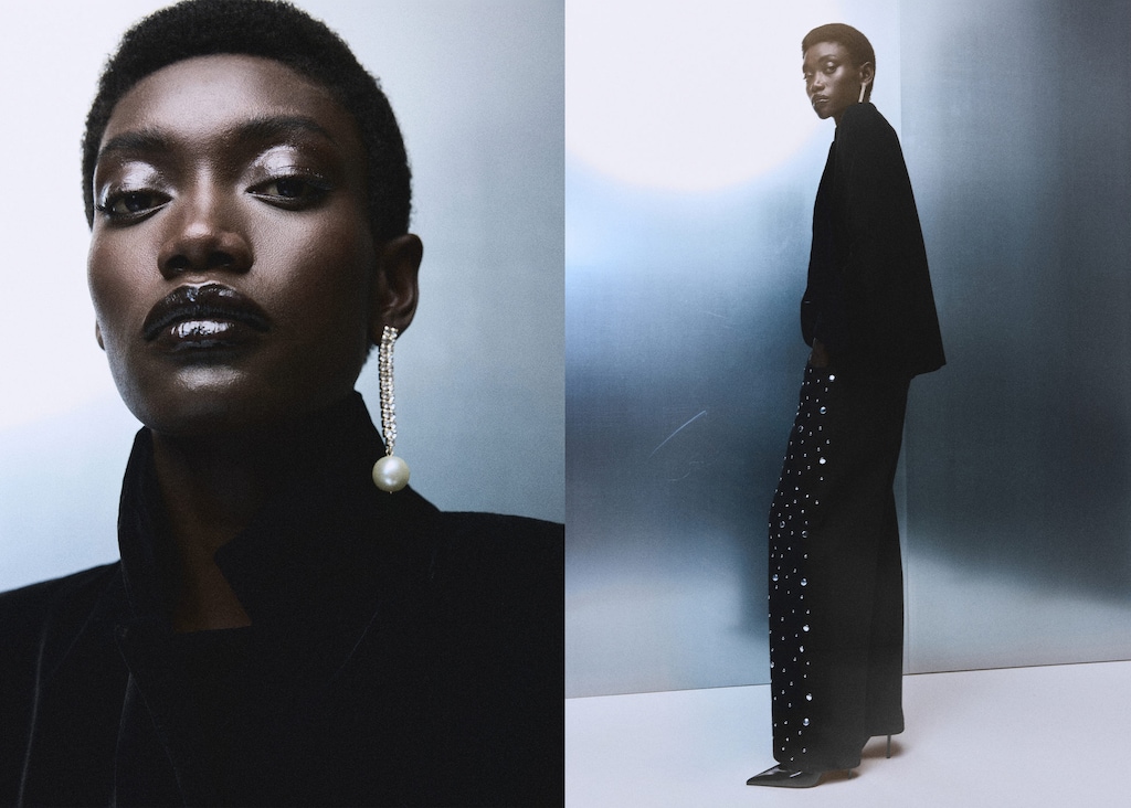 Double-breasted velvet jacket