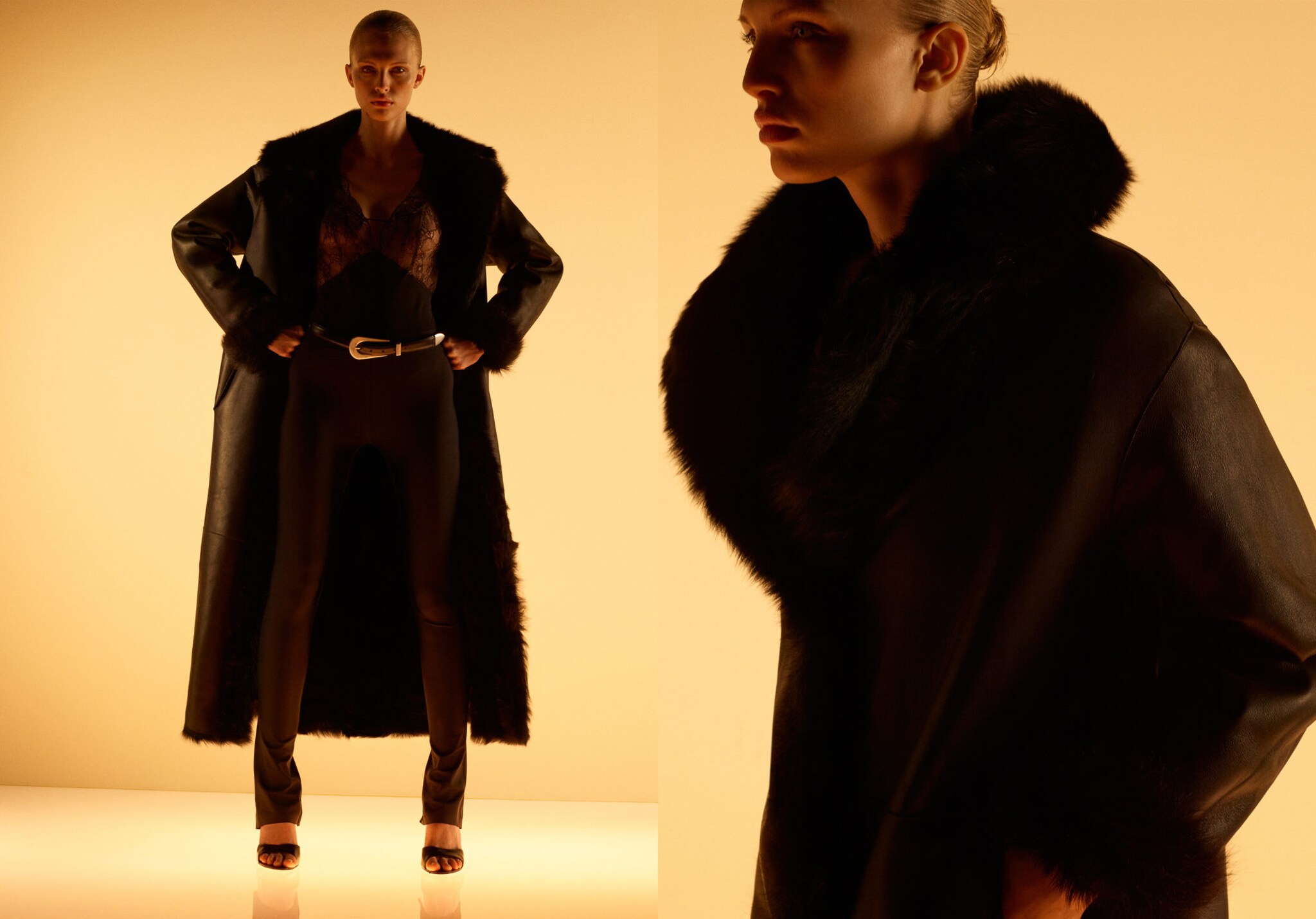 Abrigo piel pelo reversible - Plano panorámico