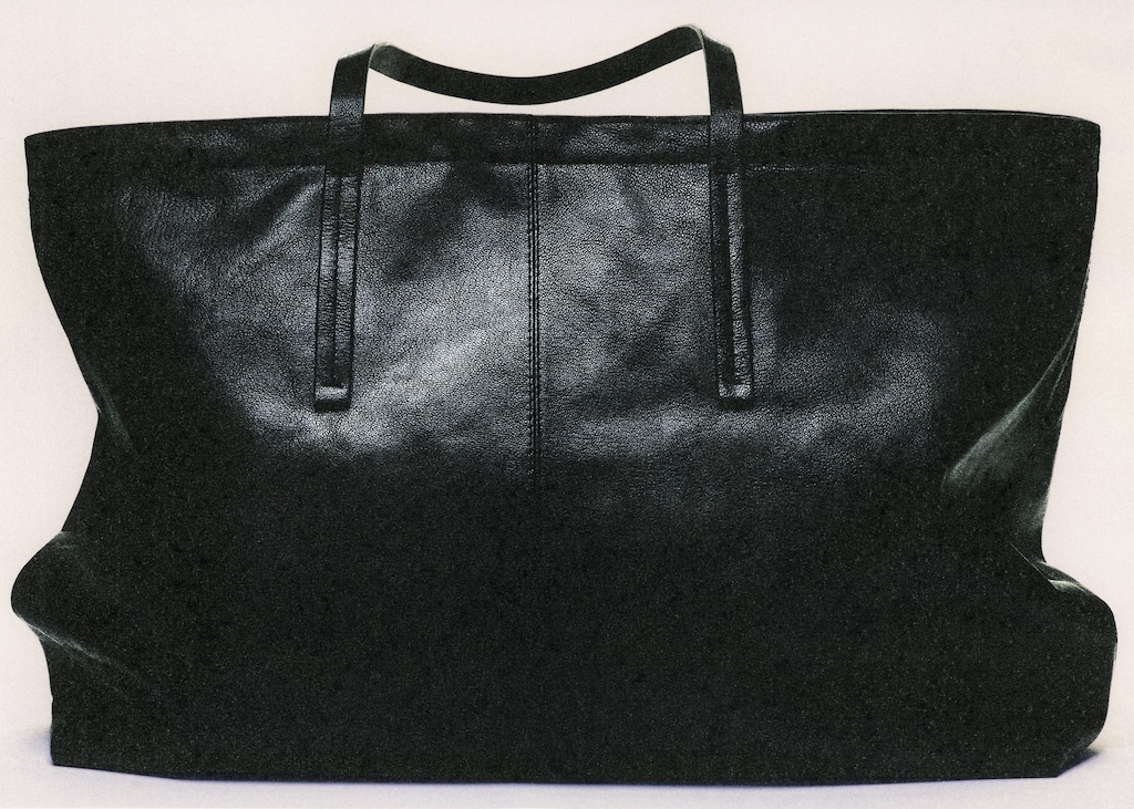 Leather shopper bag