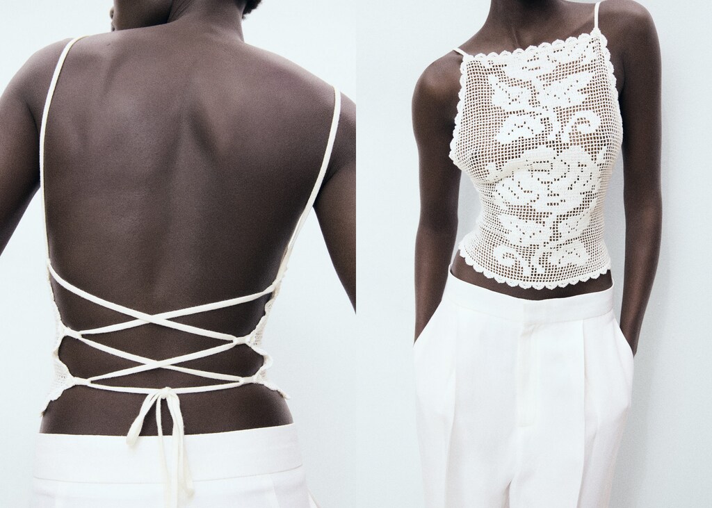 Open-back crochet top