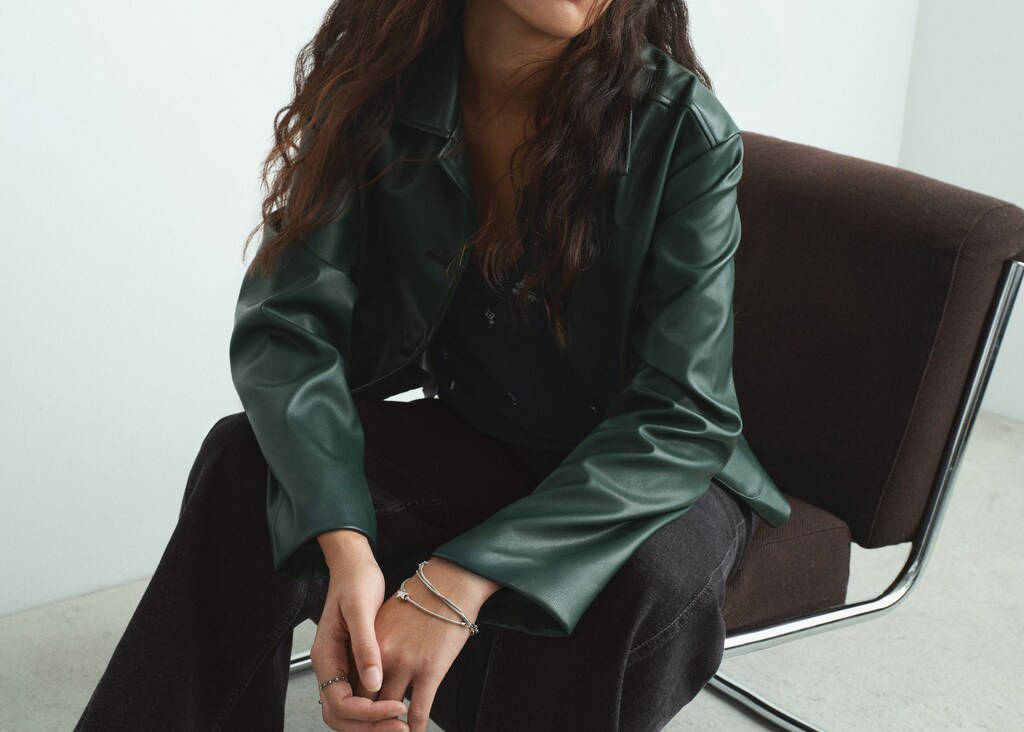 Leather-effect biker jacket