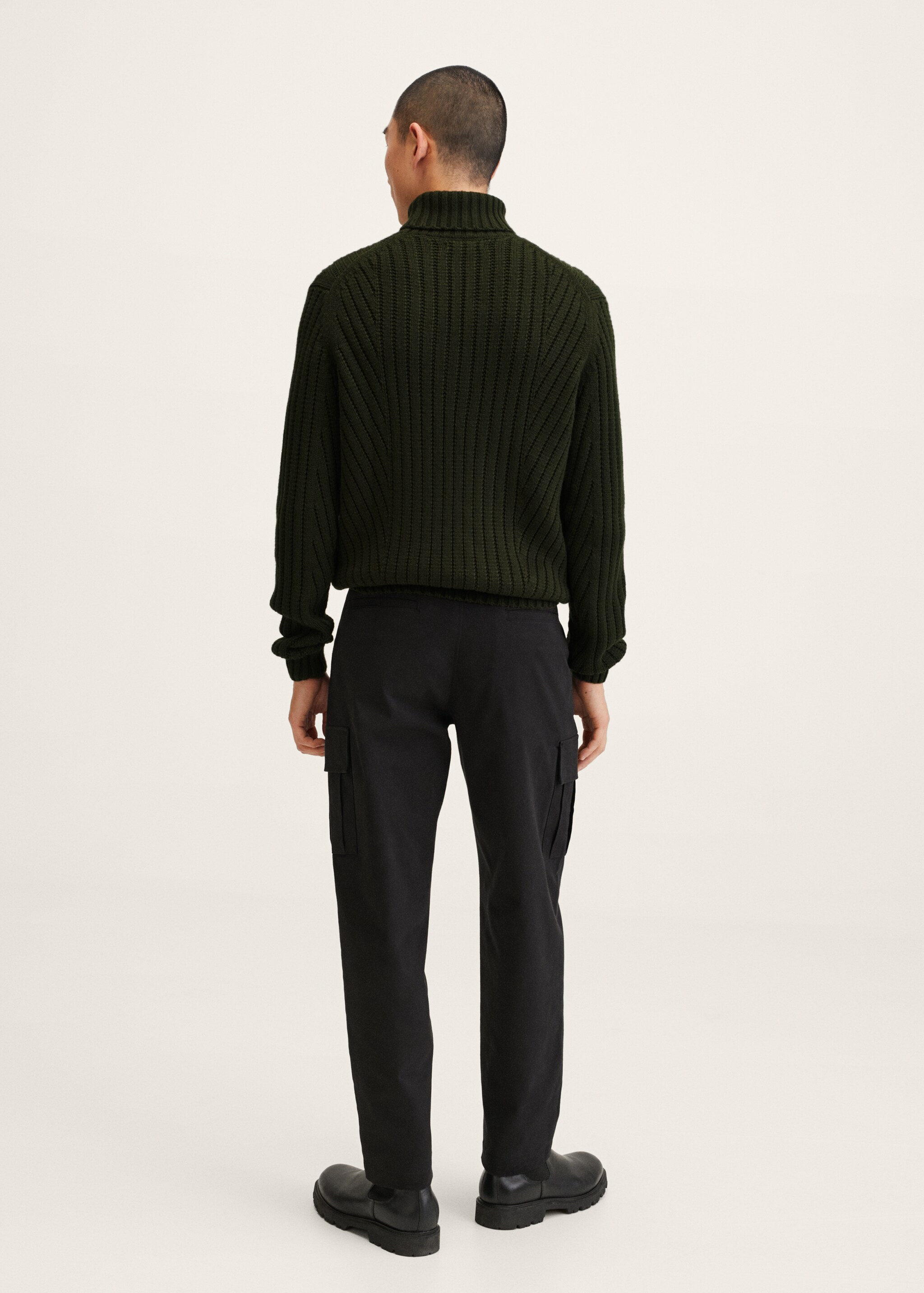 Turtleneck ribbed sweater - Reverse of the article