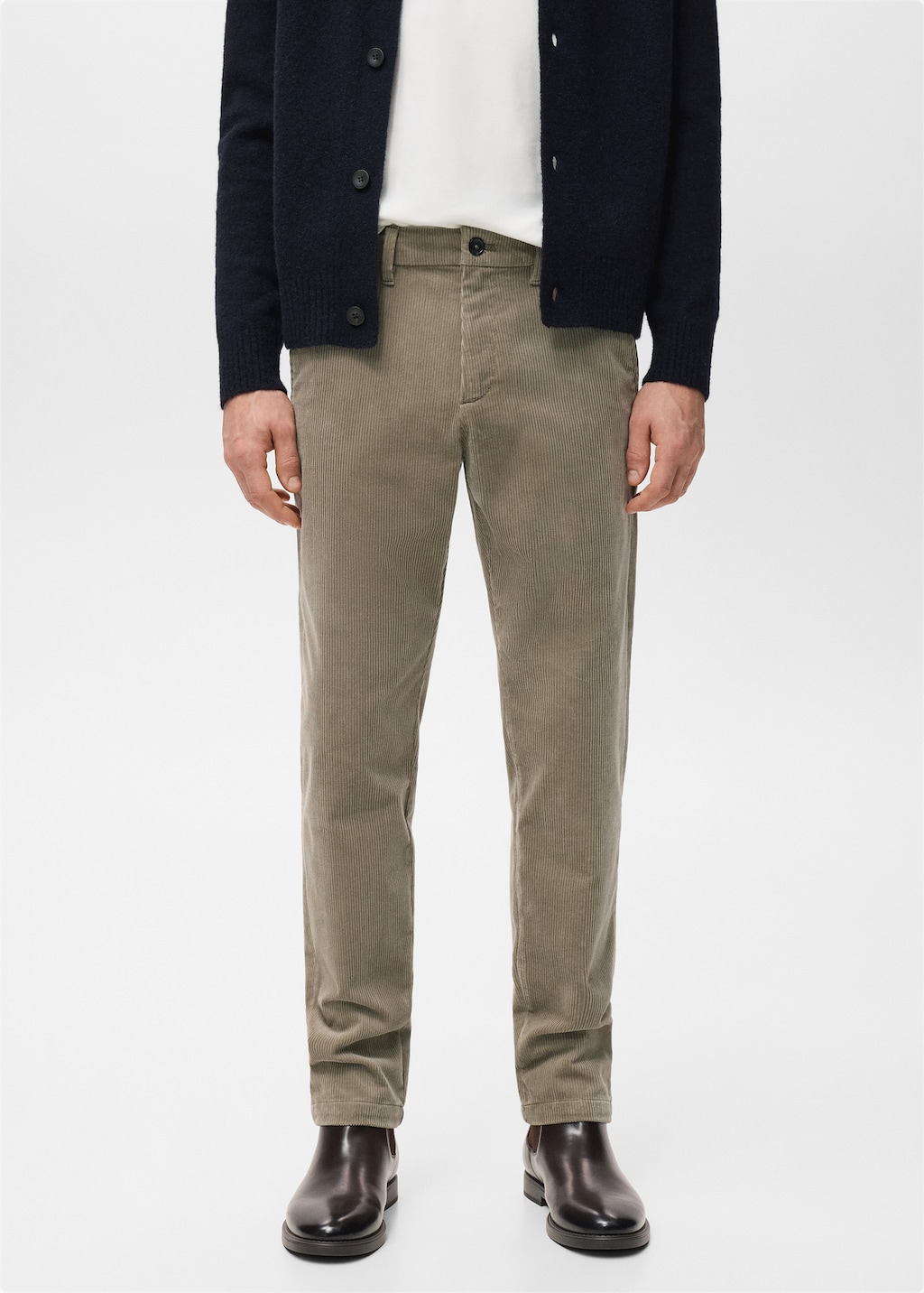 Corduroy slim-fit pants