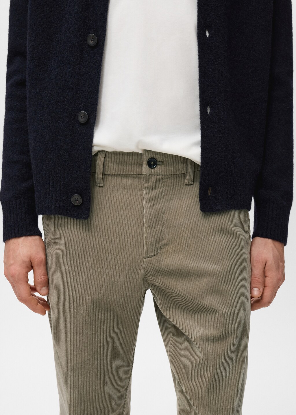 Corduroy slim-fit pants