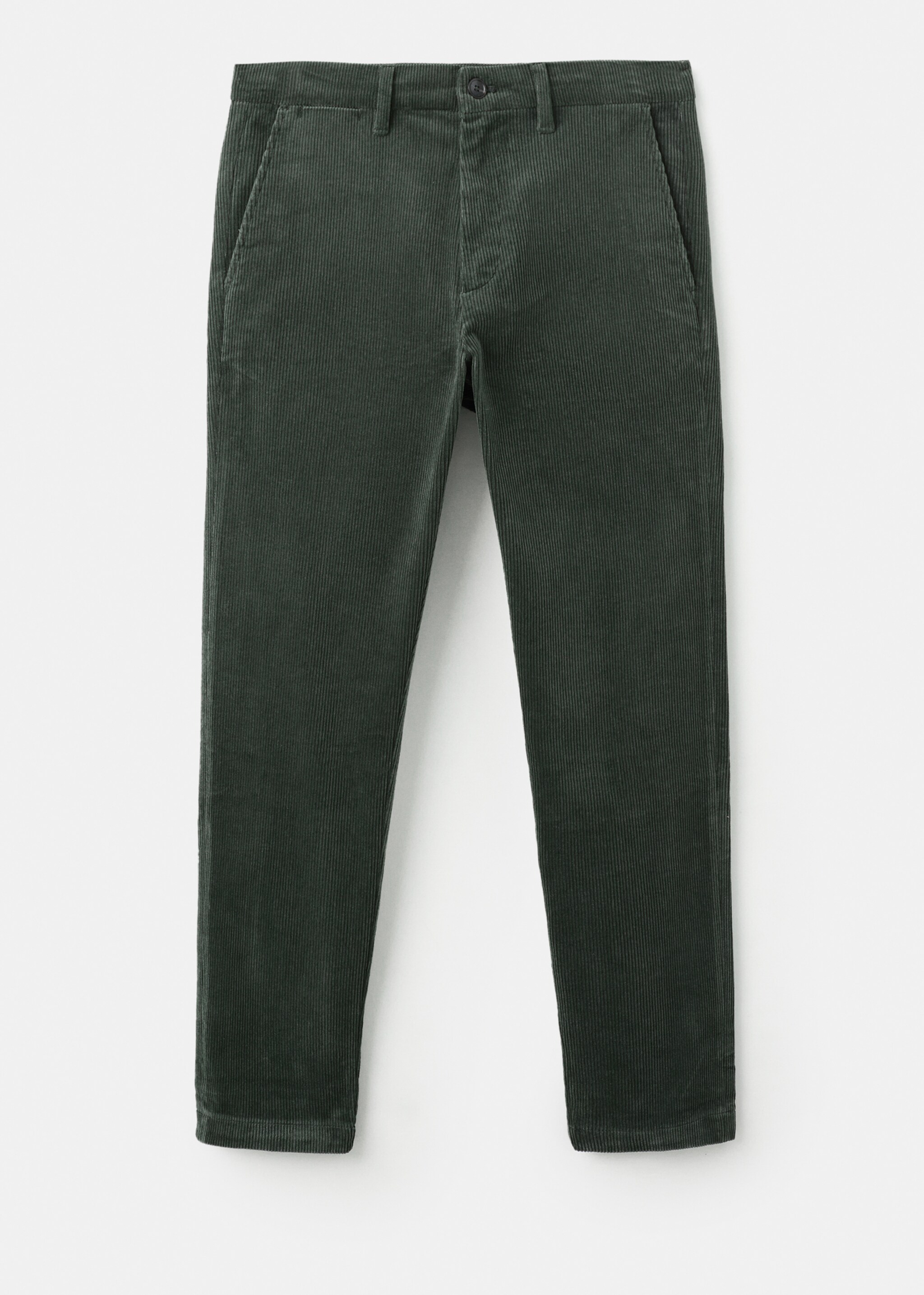Corduroy slim-fit trousers - Article without model, Khaki. Ref: 27001195-00.