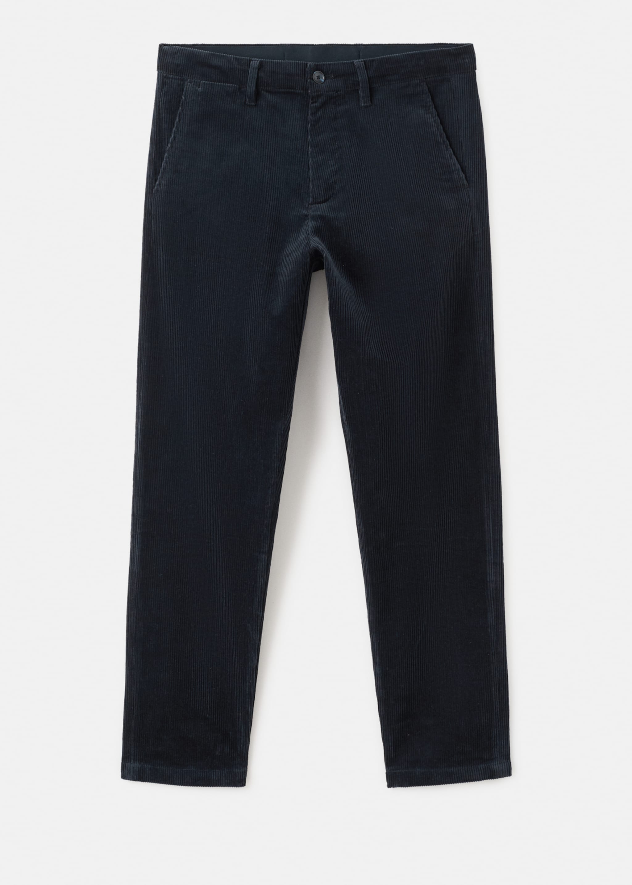 Corduroy slim-fit trousers - Article without model, Navy. Ref: 27001195-00.