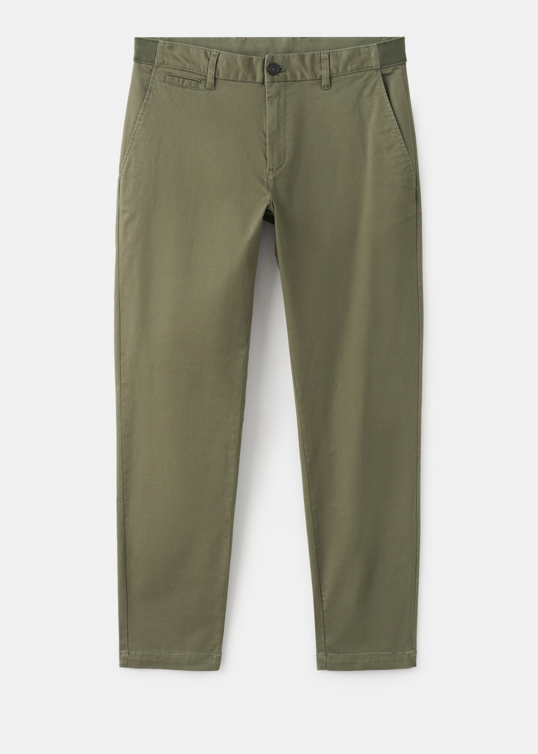 Prato cropped tapered chino trousers - Article without model, Khaki. Ref: 27001196-00.