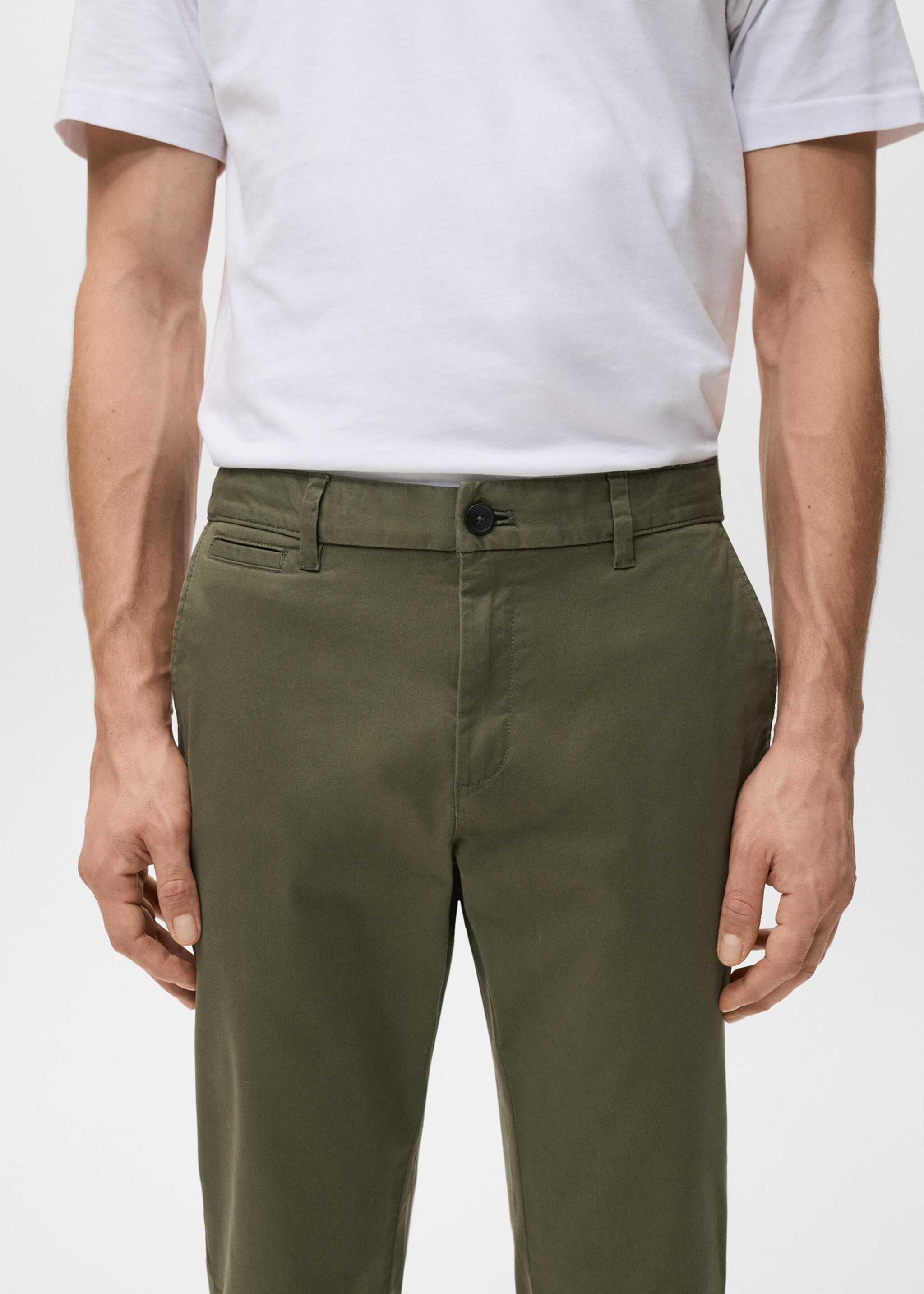 Prato cropped tapered chino trousers - Details of the article 1, Khaki. Ref: 27001196-00.