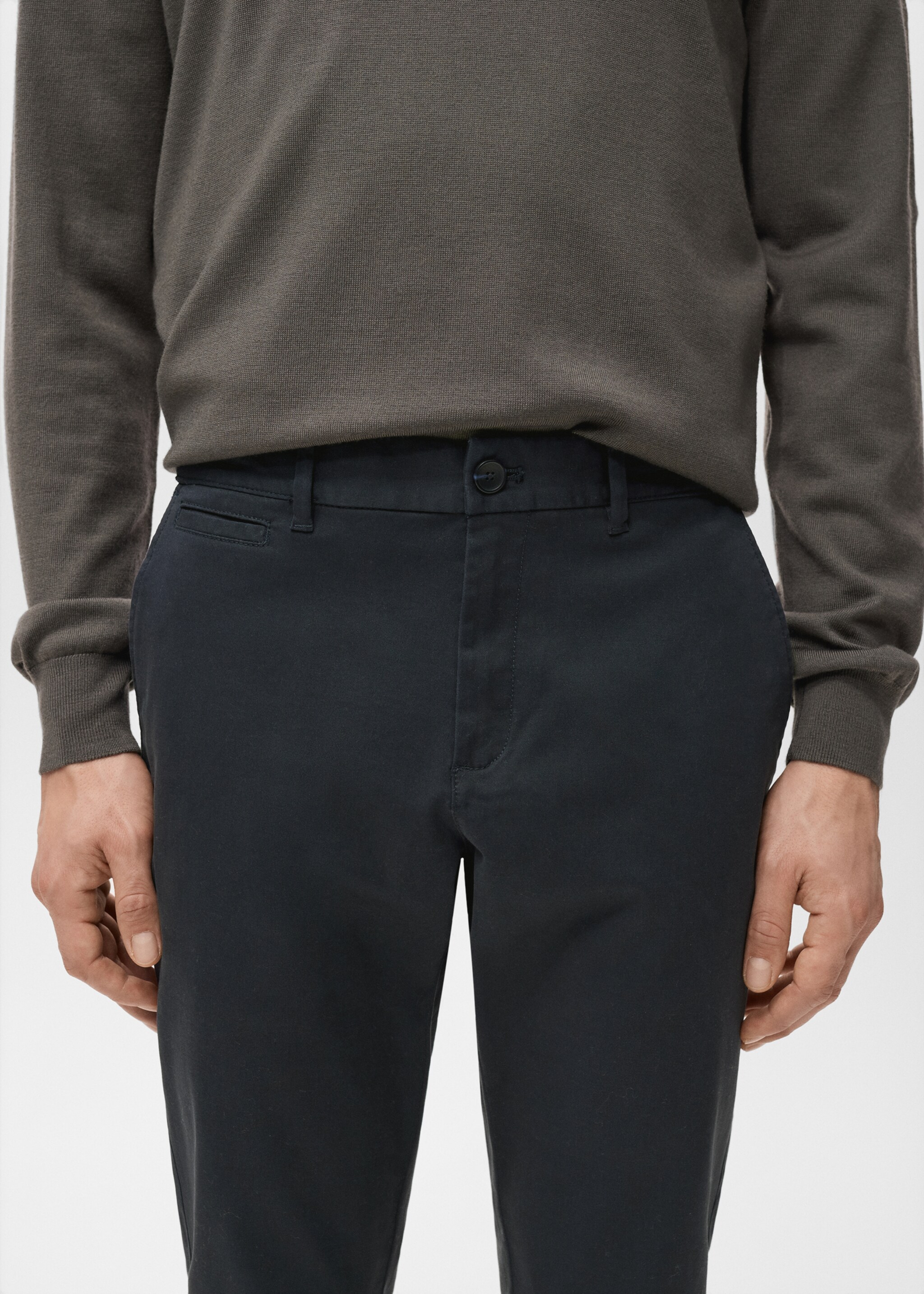 Pantalons Prato xinesos cropped tappered - Detall de l'article 1, Blau marí fosc. Ref: 27001196-00.