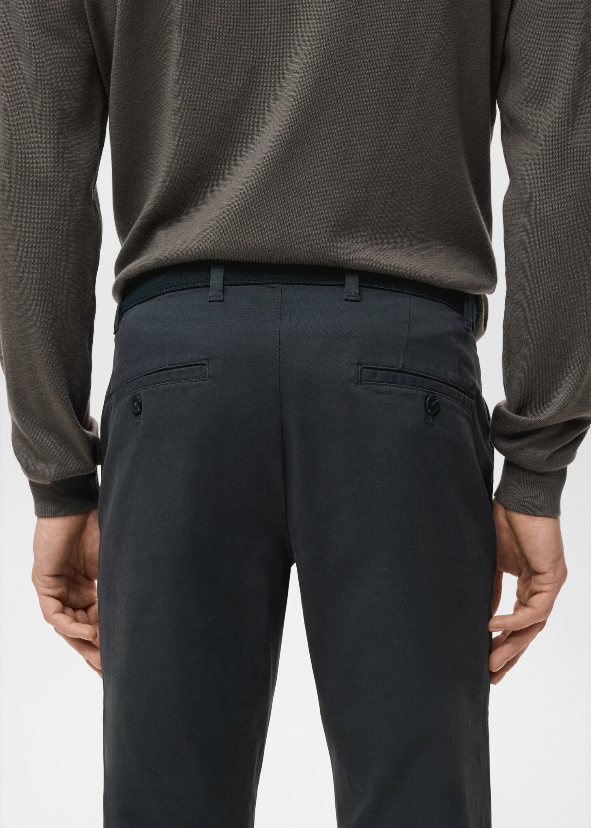 Pantalons Prato xinesos cropped tappered - Detall de l'article 6, Blau marí fosc. Ref: 27001196-00.