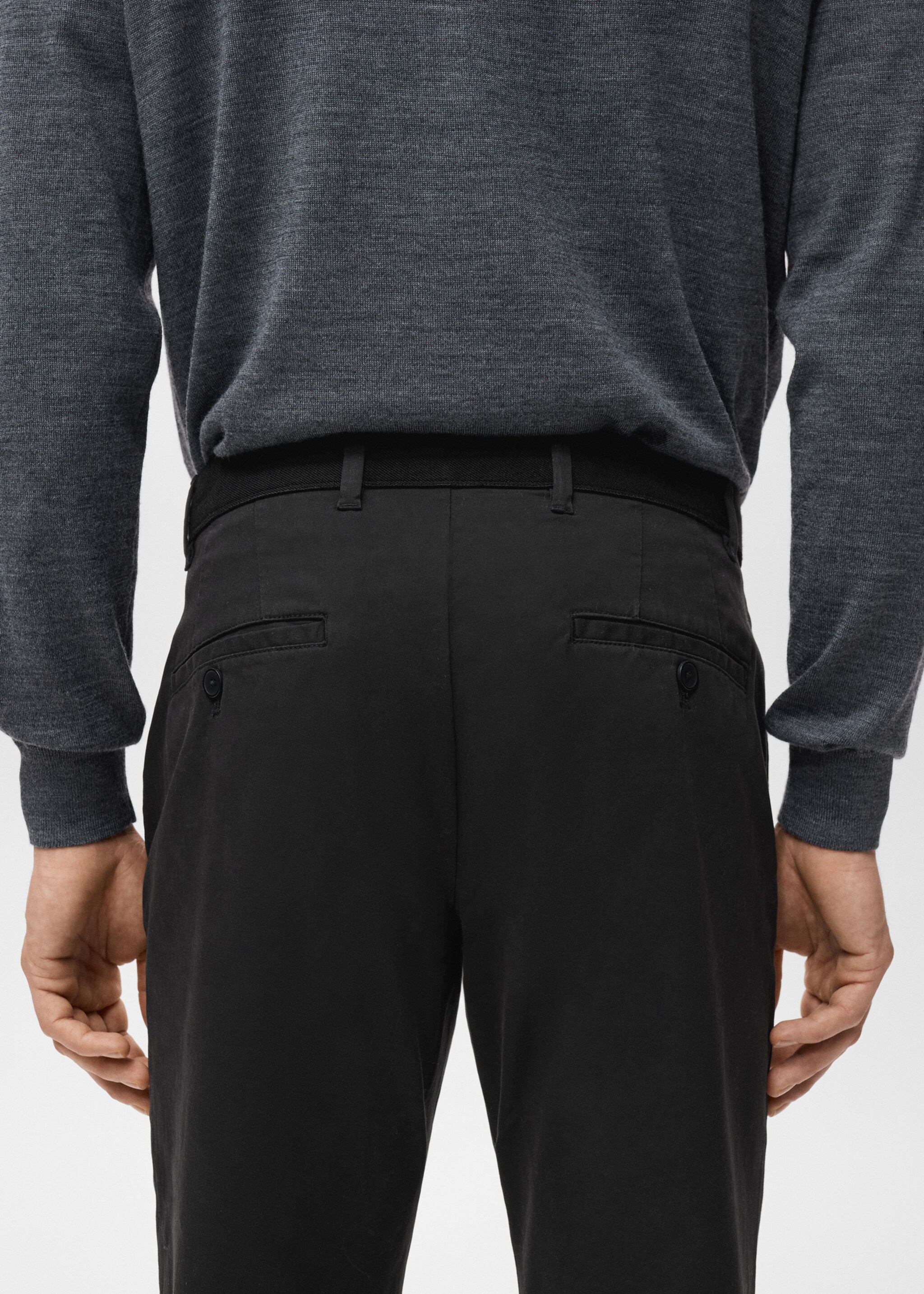 Prato cropped tapered chino trousers - Details of the article 6, Black. Ref: 27001196-00.