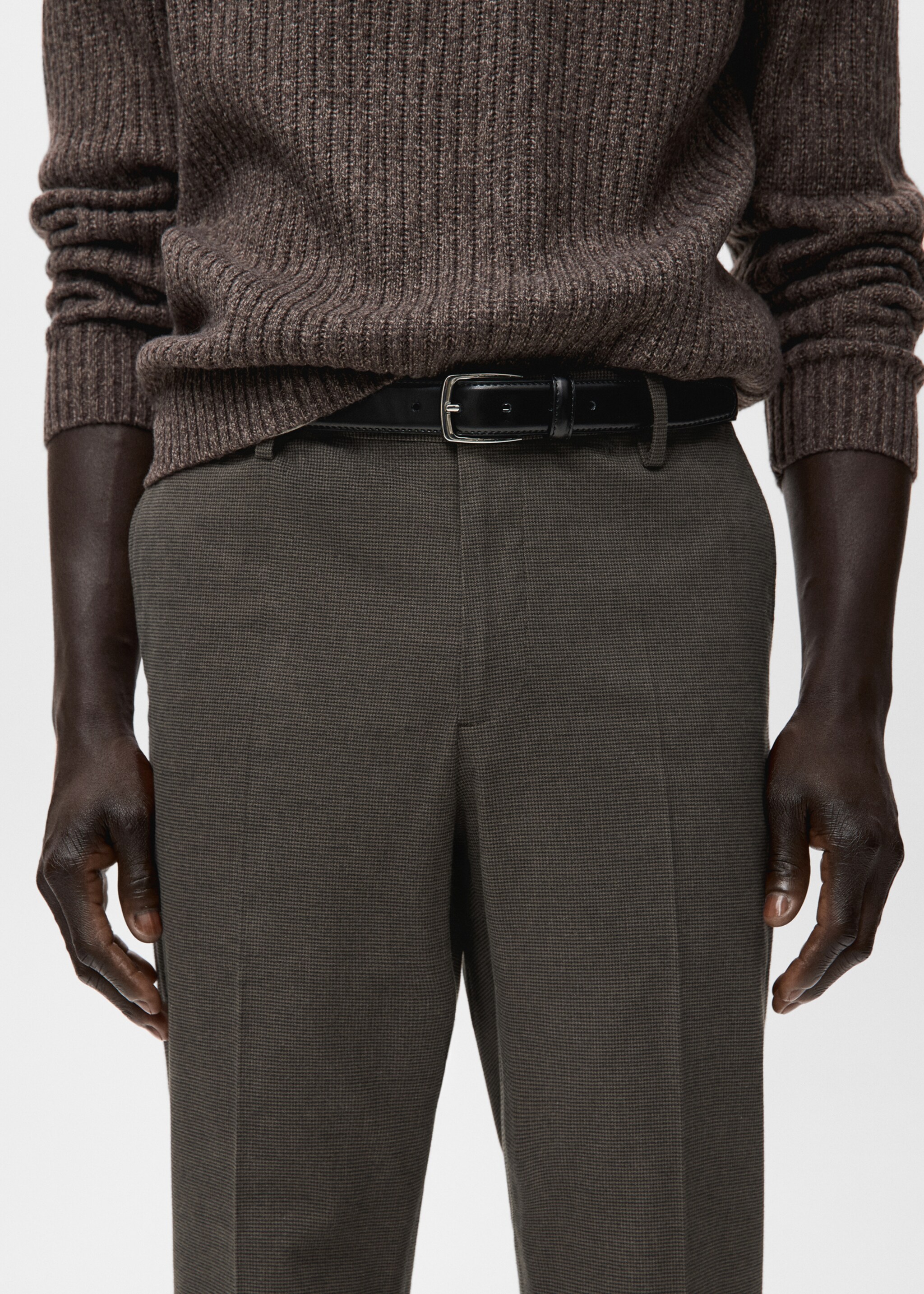 Pantalón franela slim fit - Detalle del artículo 1, Chocolate. Ref: 27001203-00.