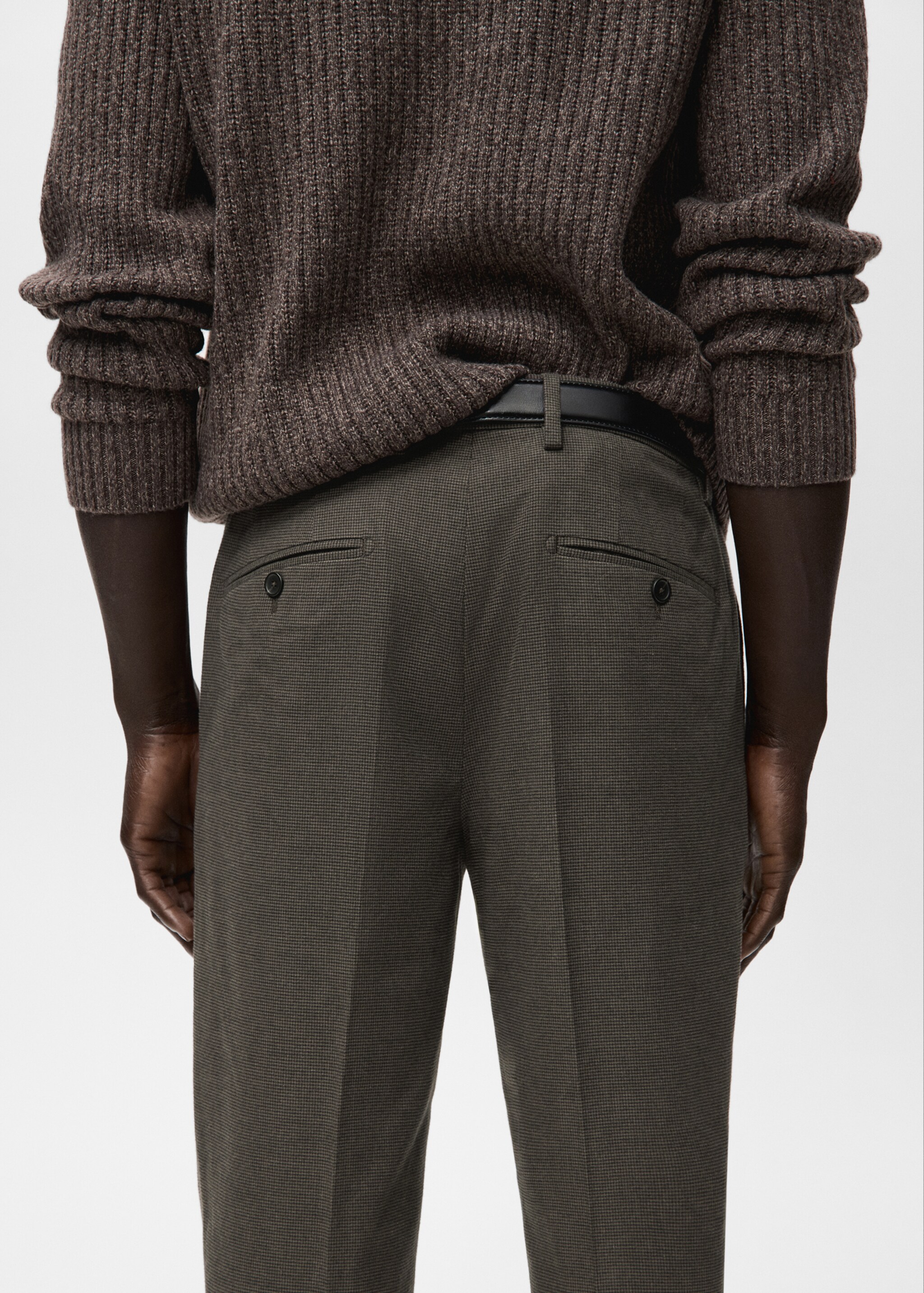 Pantalón franela slim fit - Detalle del artículo 6, Chocolate. Ref: 27001203-00.