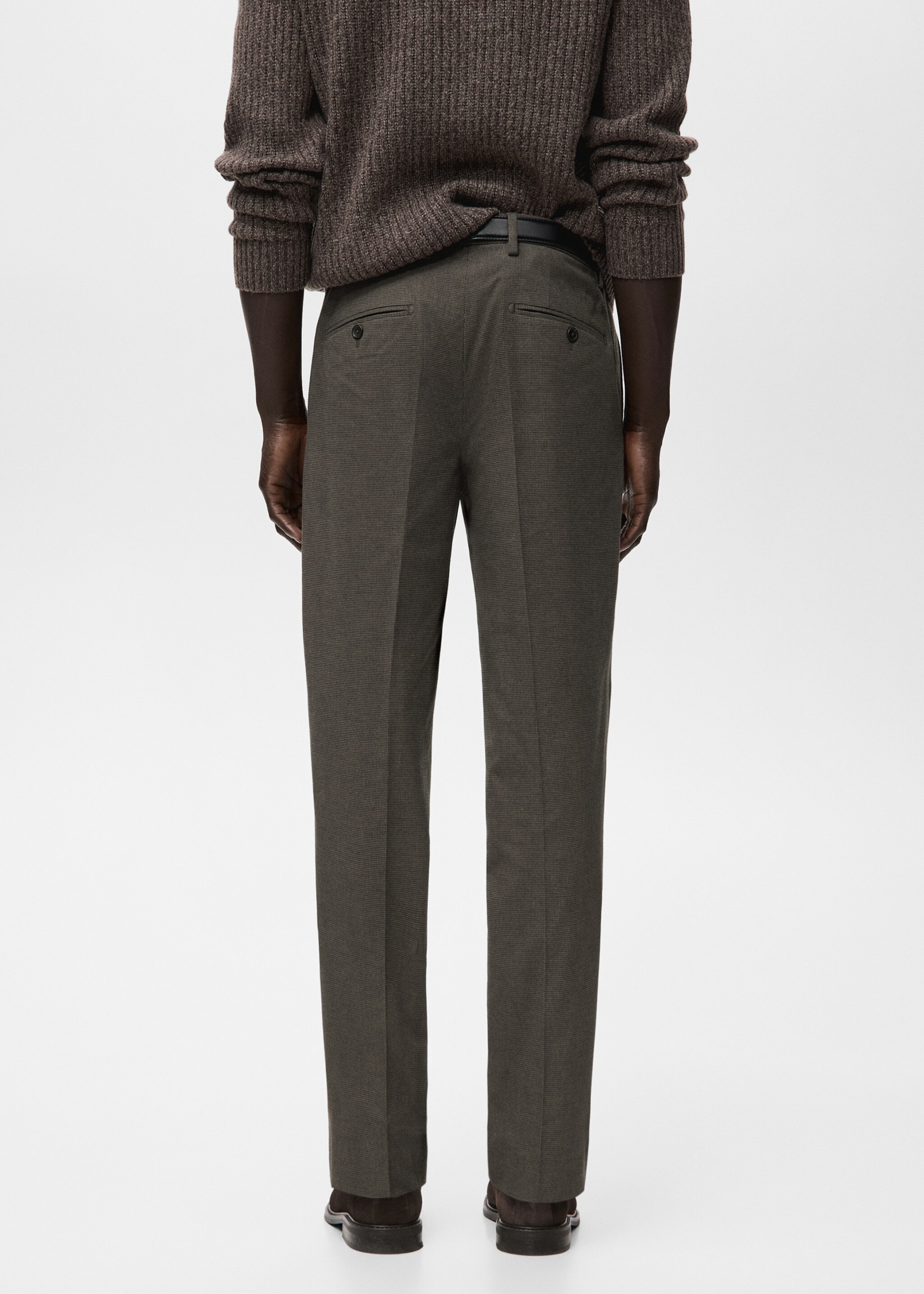 Pantalón franela slim fit - Reverso del artículo, Chocolate. Ref: 27001203-00.