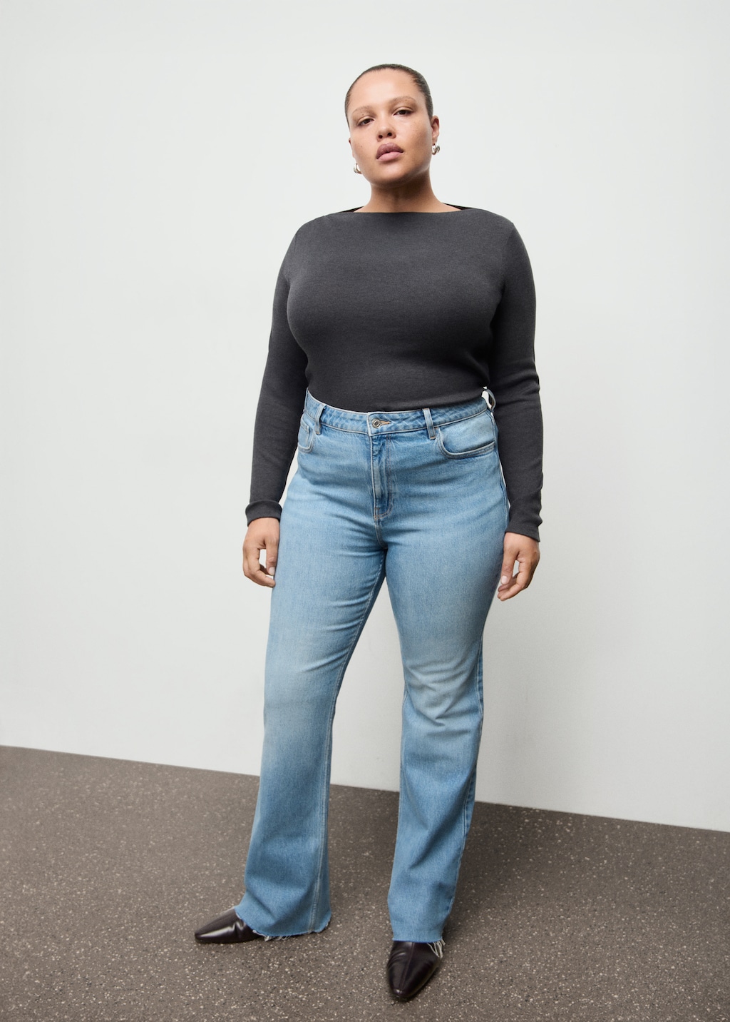 Mango Fiona flared mid-rise jeans