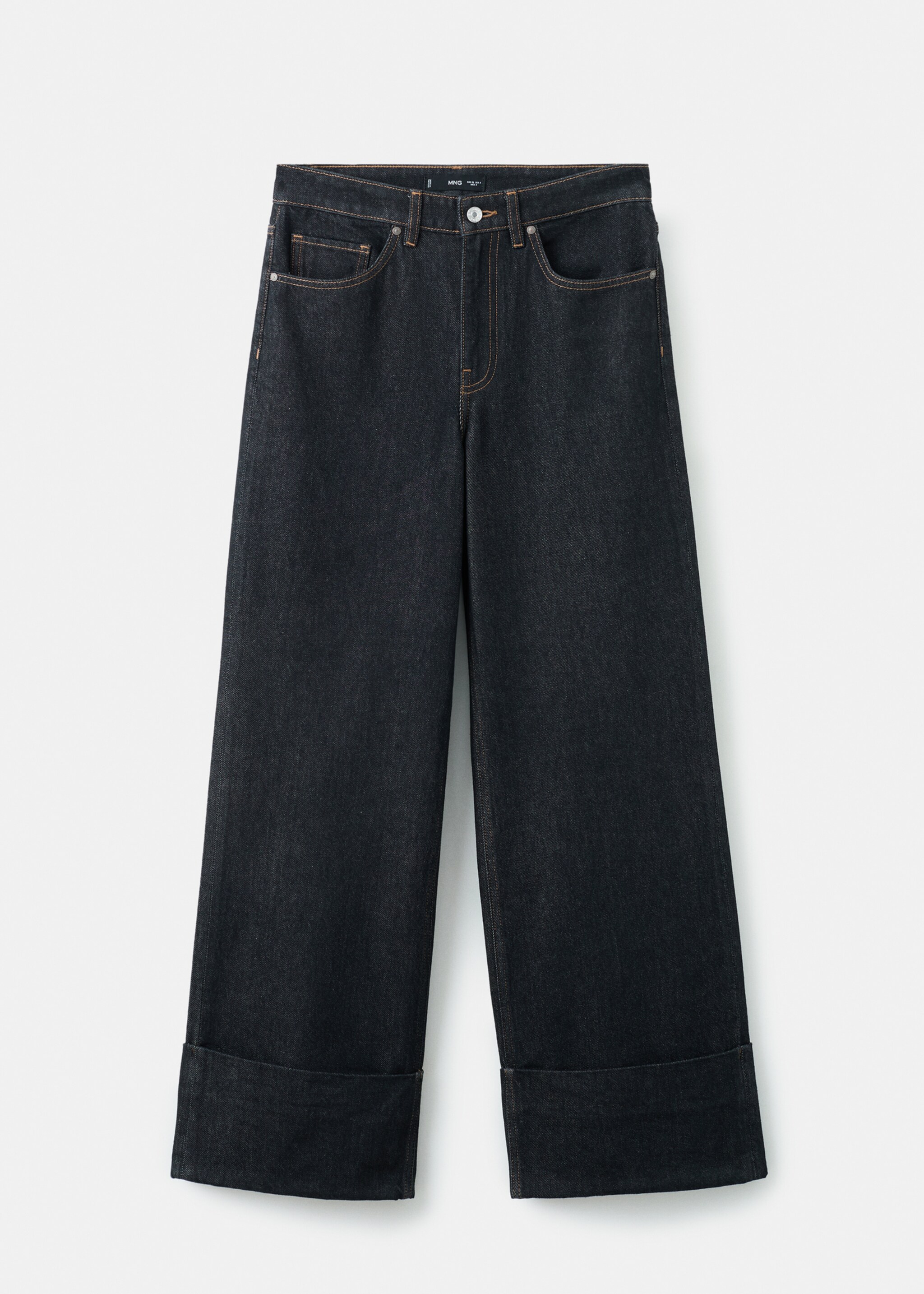 Turned-up straight jeans - Article without model, Open Blue. Ref: 27001247-00.