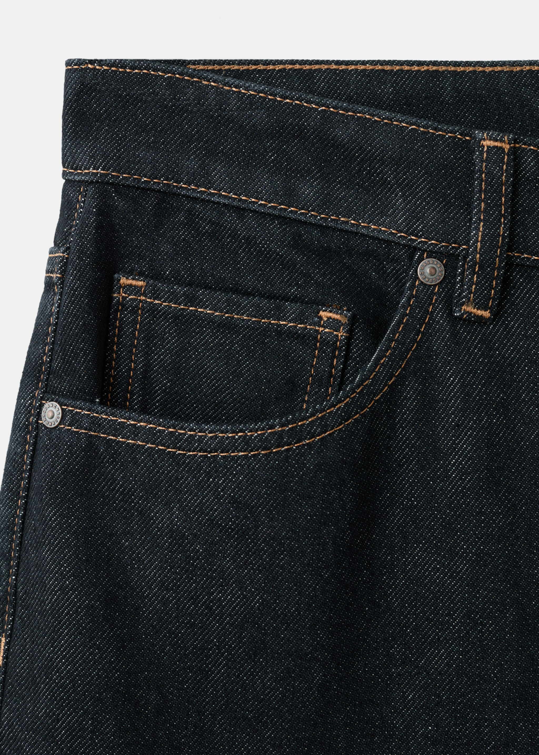 Turned-up straight jeans - Details of the article 0, Open Blue. Ref: 27001247-00.