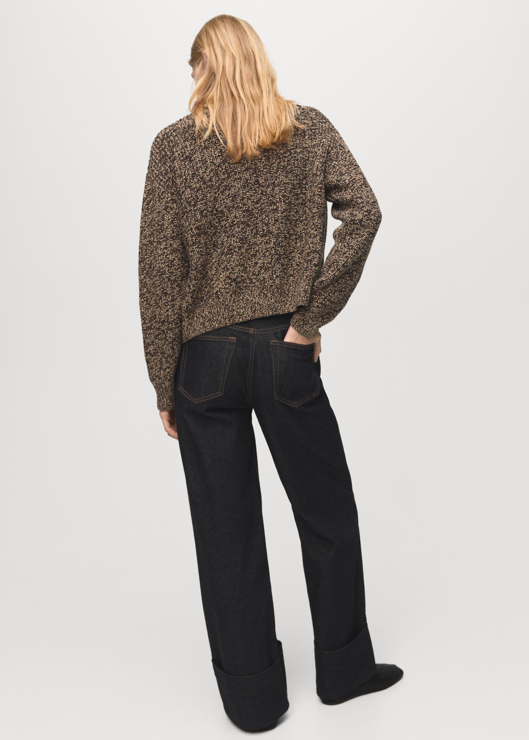 Turned-up straight jeans - Reverse of the article, Open Blue. Ref: 27001247-00.