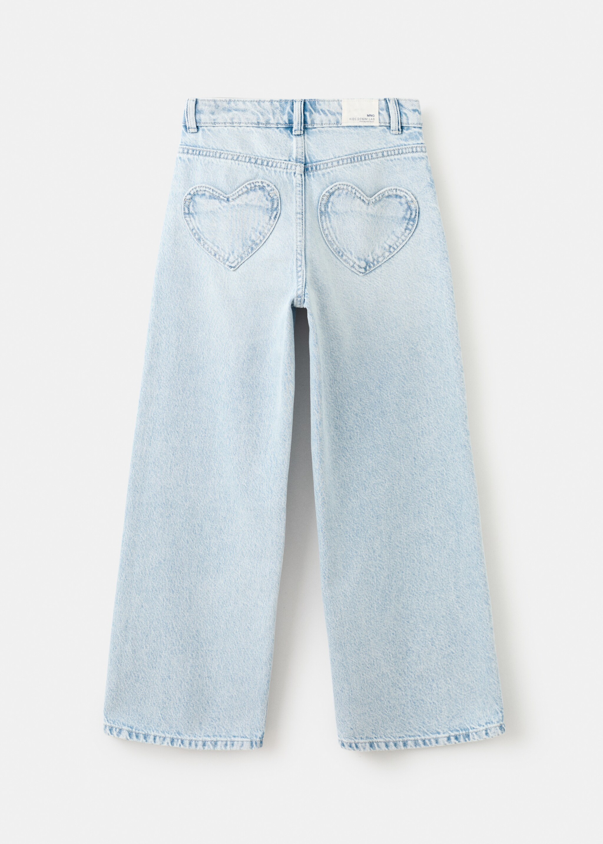 Wide-leg jeans with heart-shaped pockets - Reverse of the article, Light Blue. Ref: 27001266-00.