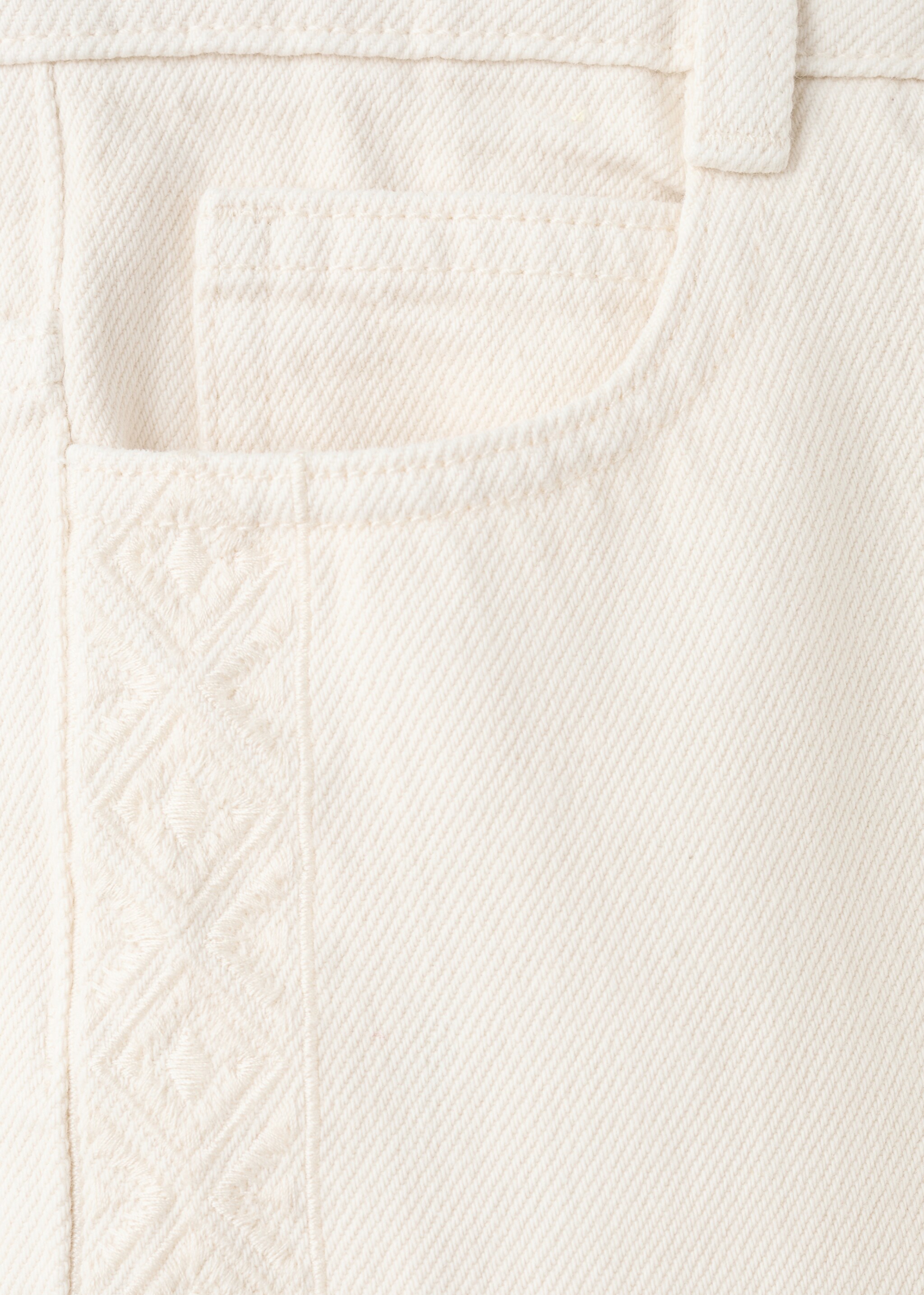 Embroidered jeans on the side - Details of the article 0, Sand. Ref: 27001267-00.