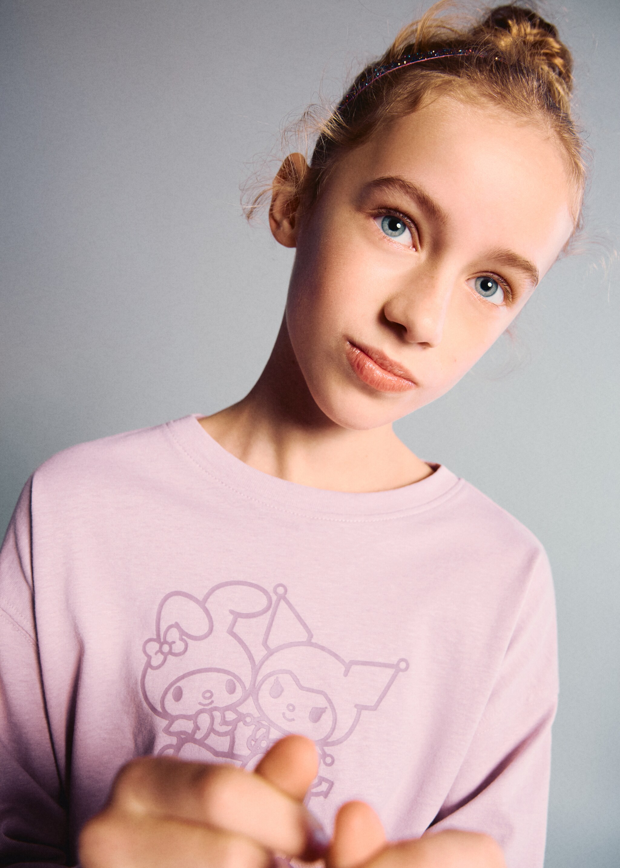 T-shirt Hello Kitty - Plan moyen, Rose. Ref: 27001326-00.