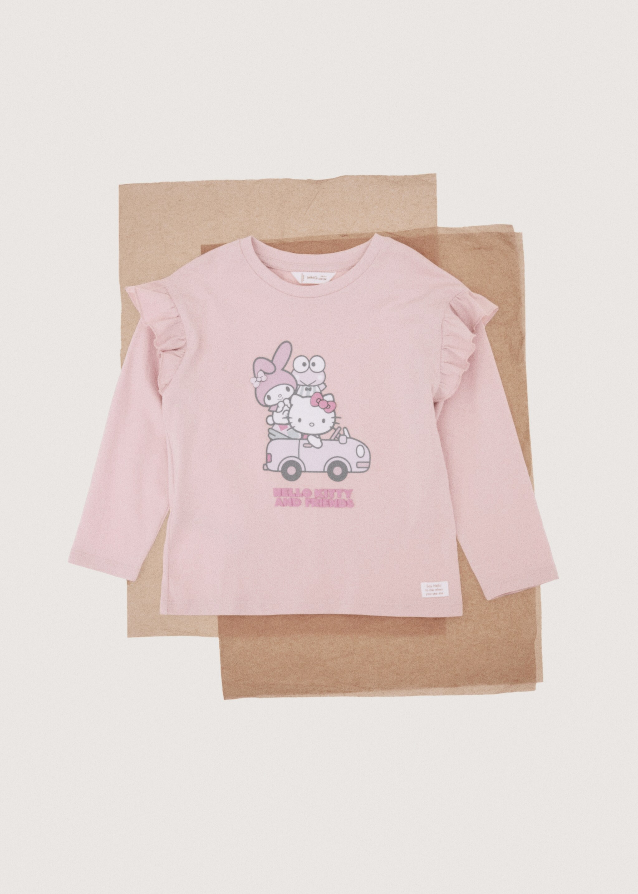 Hello Kitty ruffle T-shirt - Details of the article 7, Pink. Ref: 27001328-00.