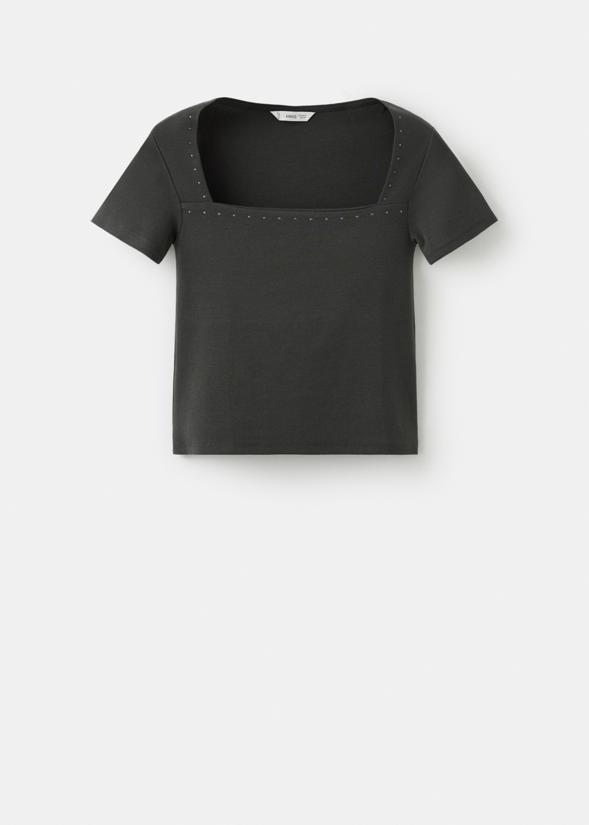 Short studded t-shirt - Article without model, Charcoal. Ref: 27001331-00.