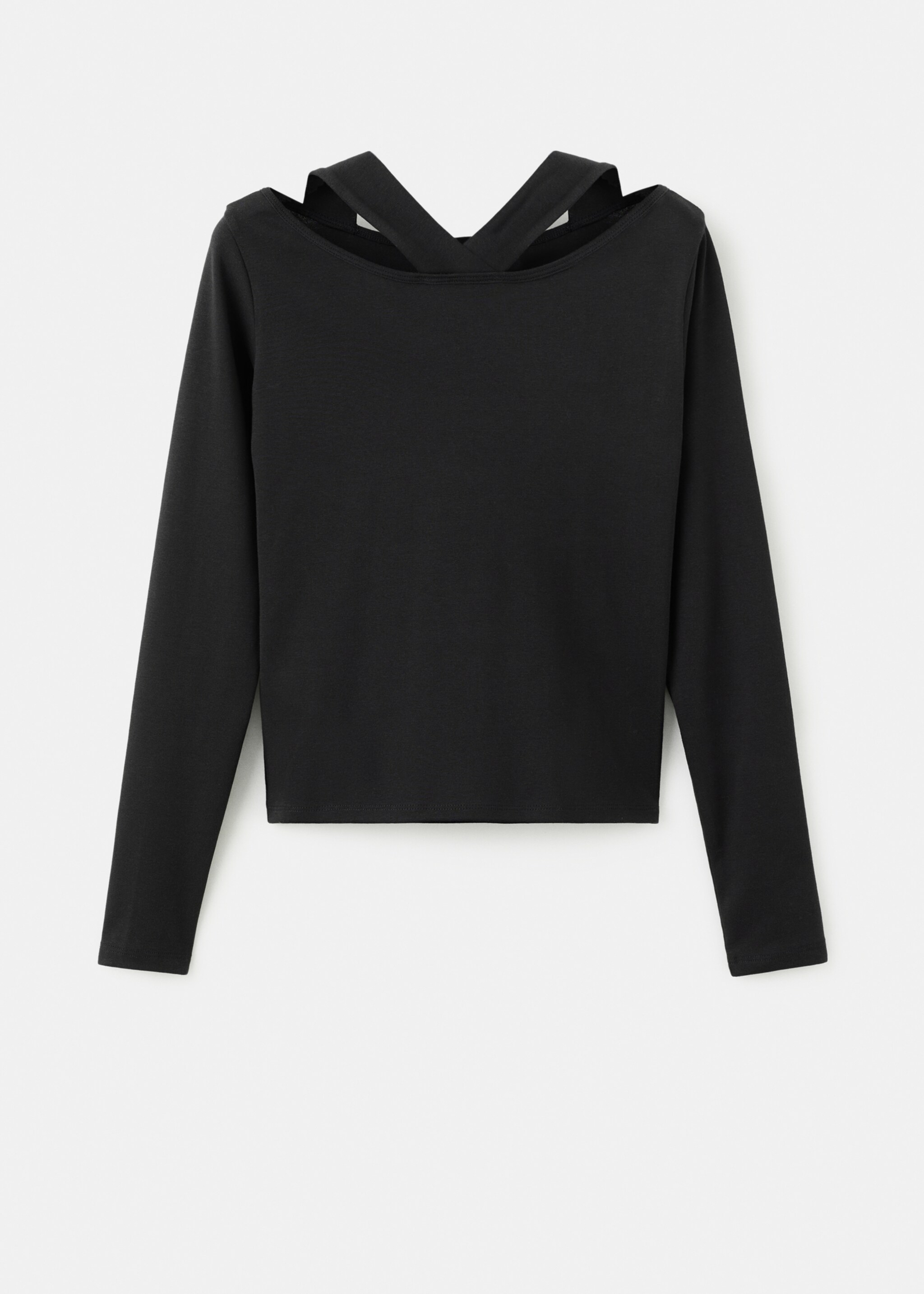 Cut-out t-shirt - Article without model, Black. Ref: 27001332-00.