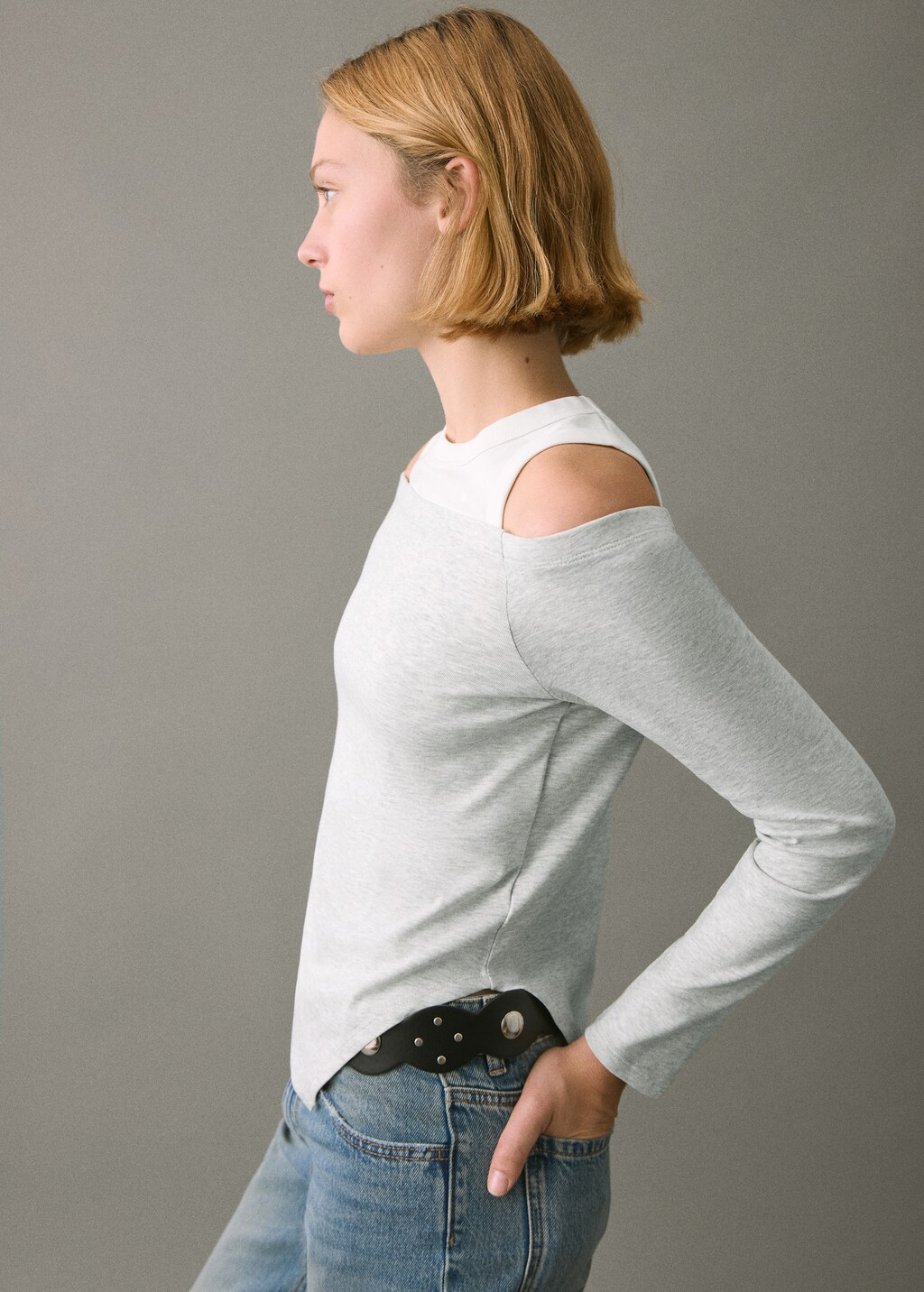 Asymmetrical double-effect T-shirt