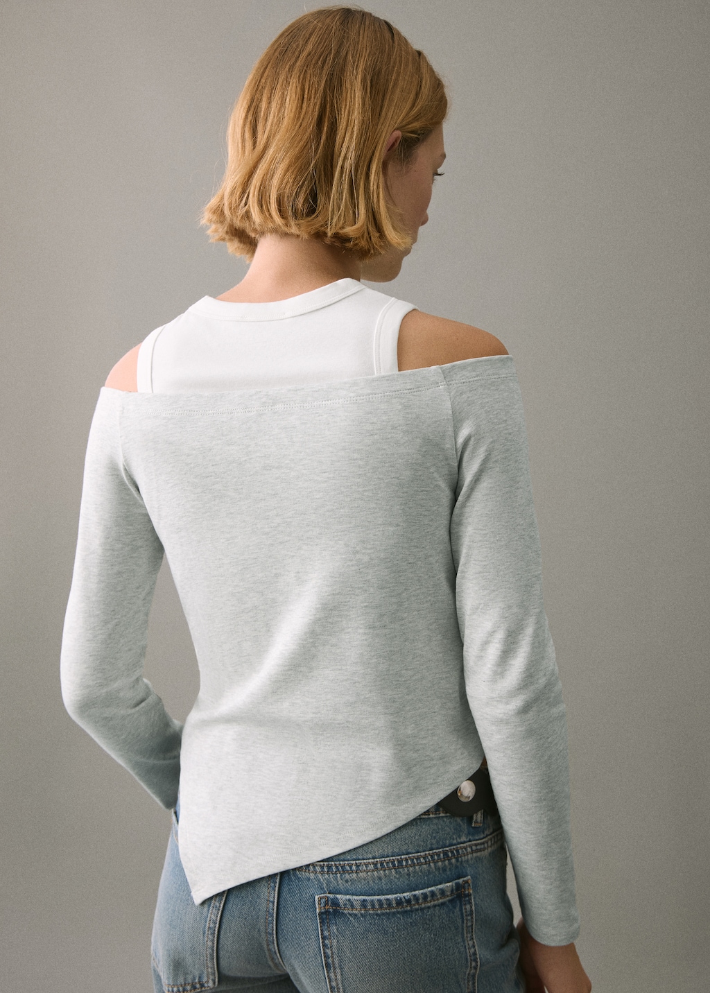 Asymmetrical double-effect T-shirt