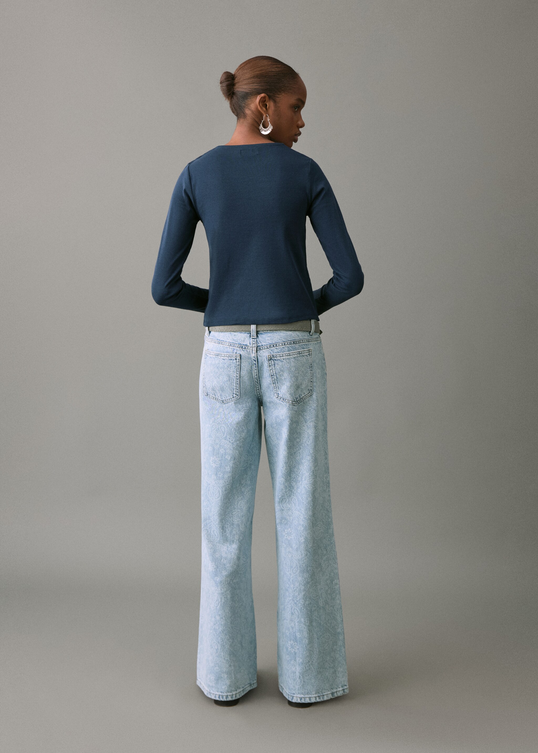 Bow T-shirt - Reverse of the article, Navy. Ref: 27001334-00.