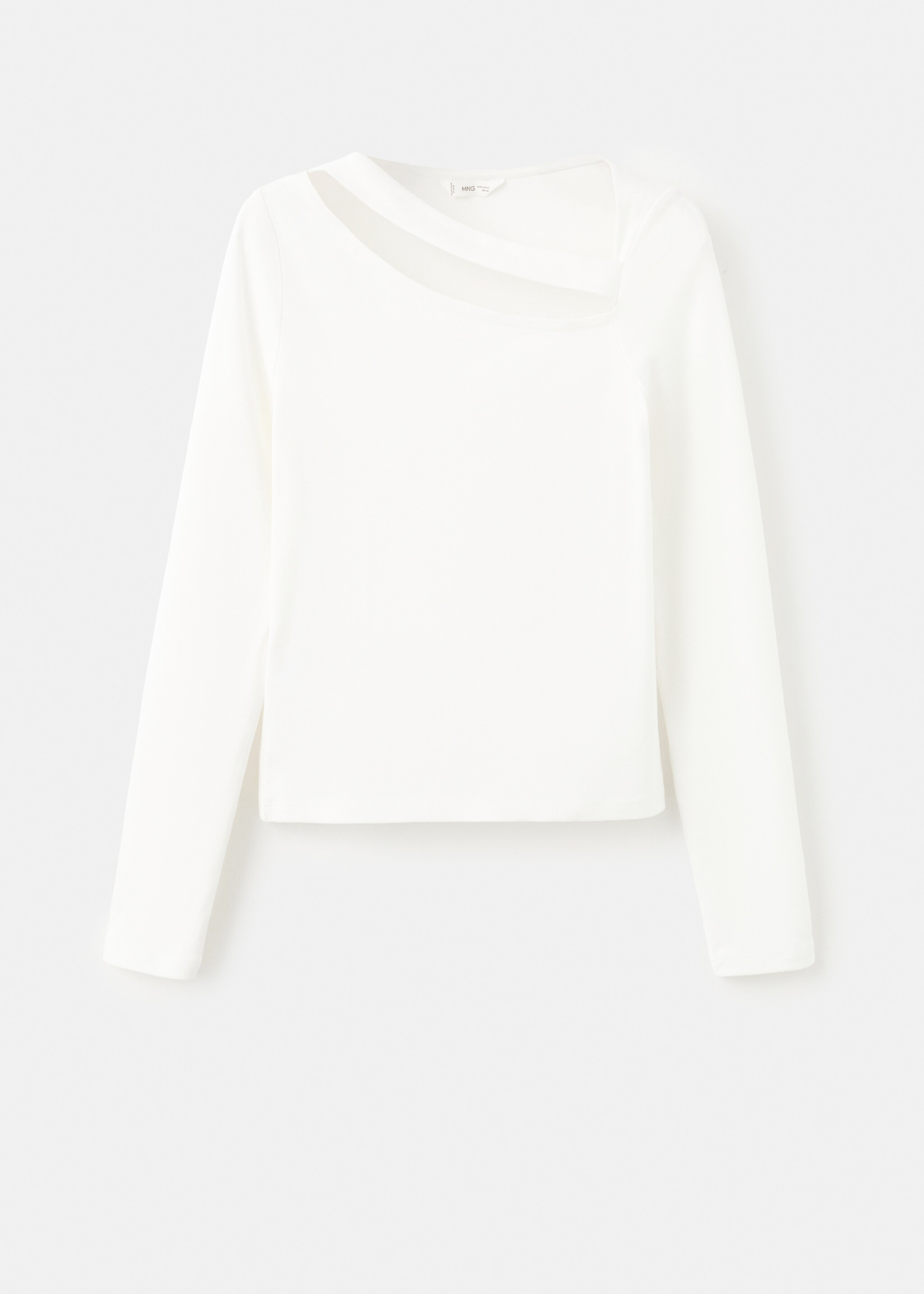 Asymmetrical t-shirt with cut-out - Article without model, Off White. Ref: 27001335-00.