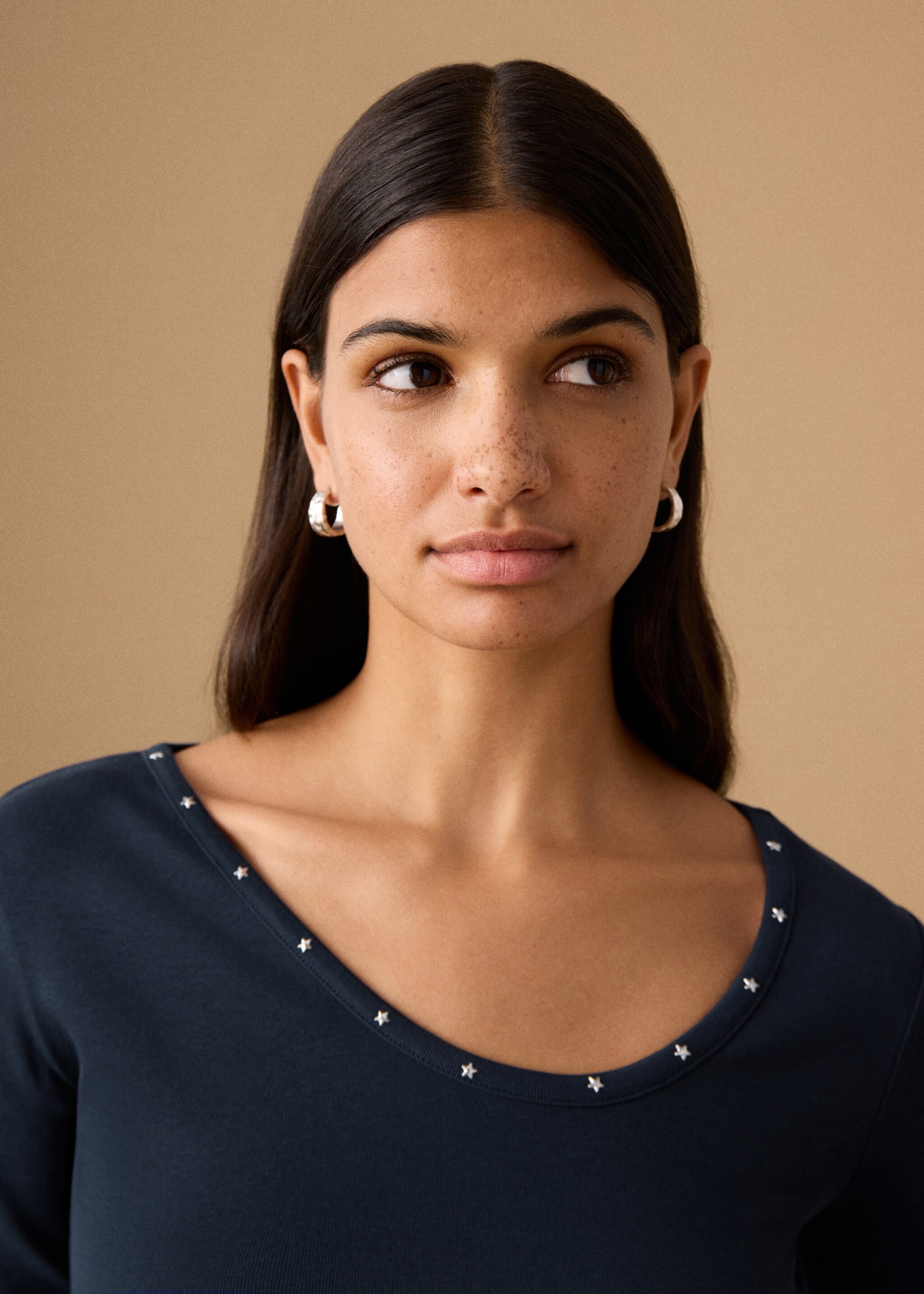 Star-studded t-shirt - Details of the article 1, Navy. Ref: 27001336-00.