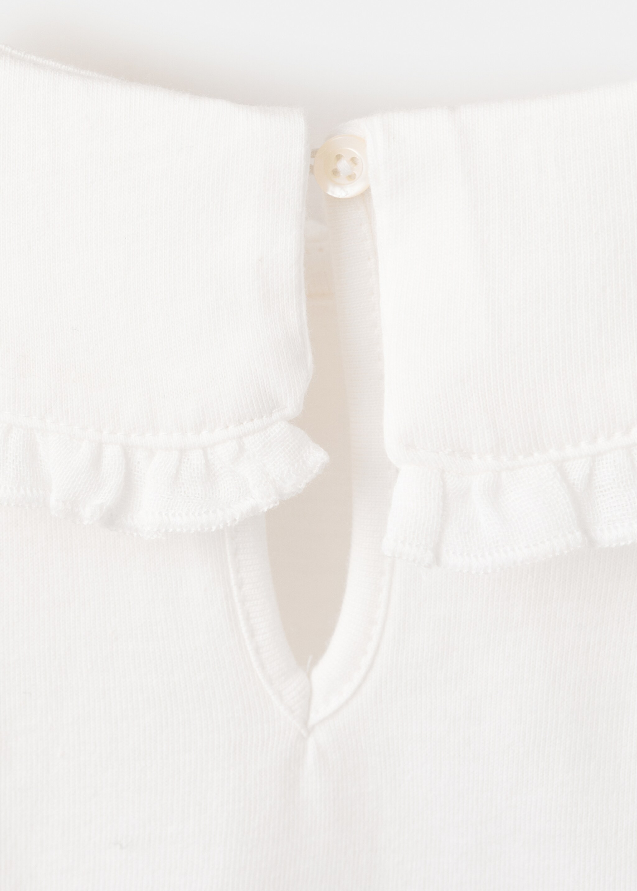 Embroidered cotton T-shirt - Details of the article 0, Off White. Ref: 27001338-00.