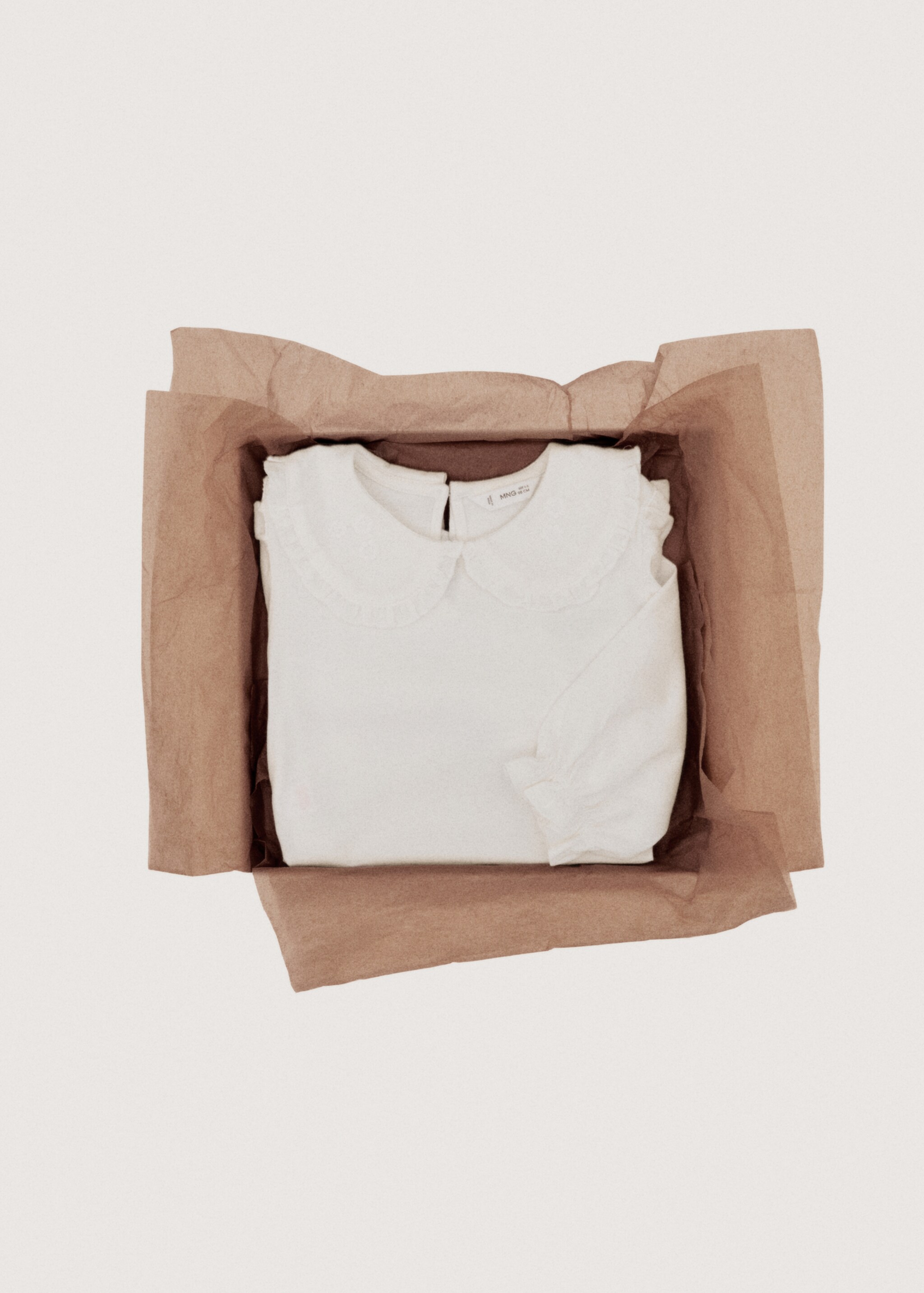 T-shirt coton brodé - Détail de l'article 7, Blanc cassé. Ref: 27001338-00.