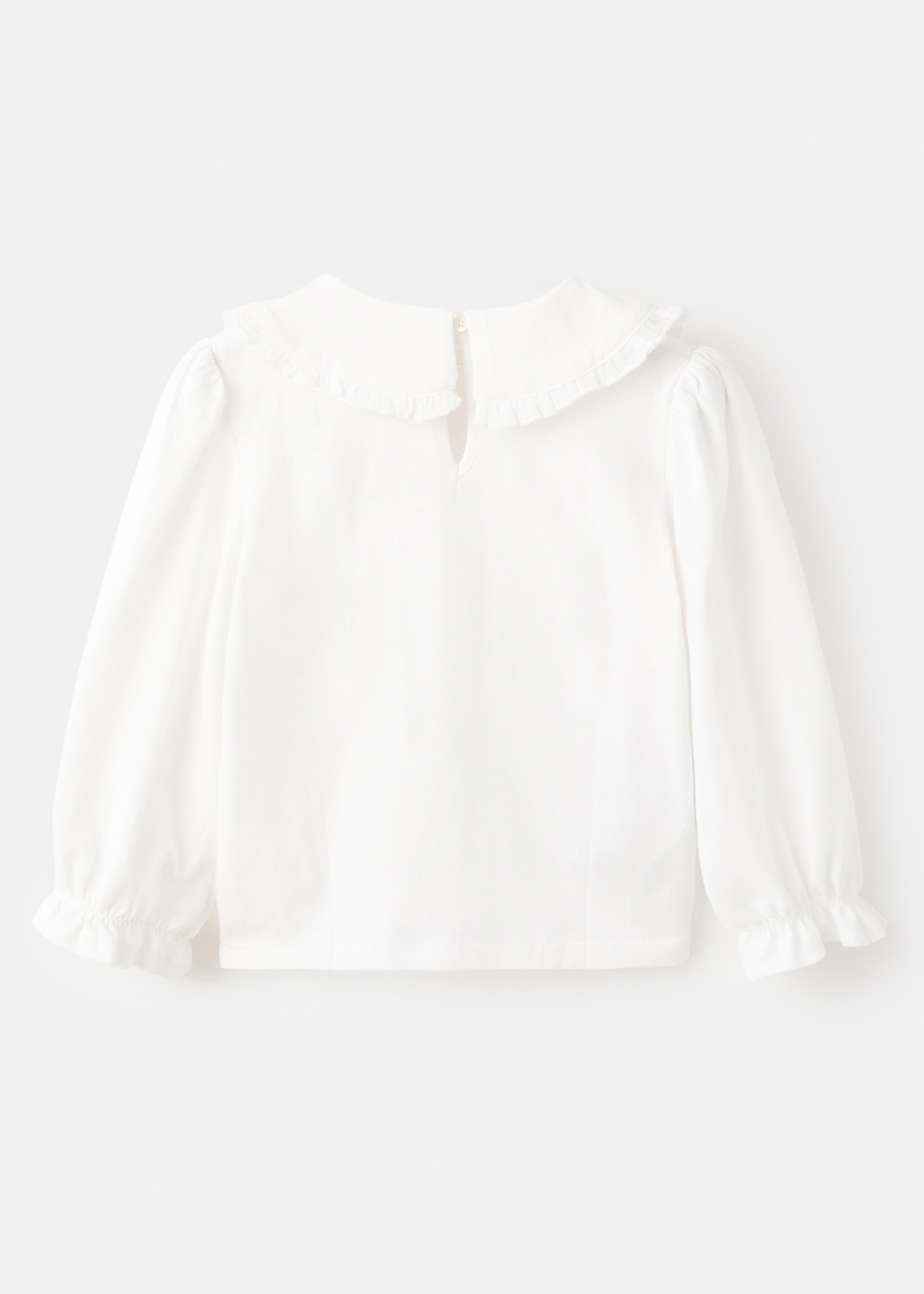 Embroidered cotton T-shirt - Reverse of the article, Off White. Ref: 27001338-00.