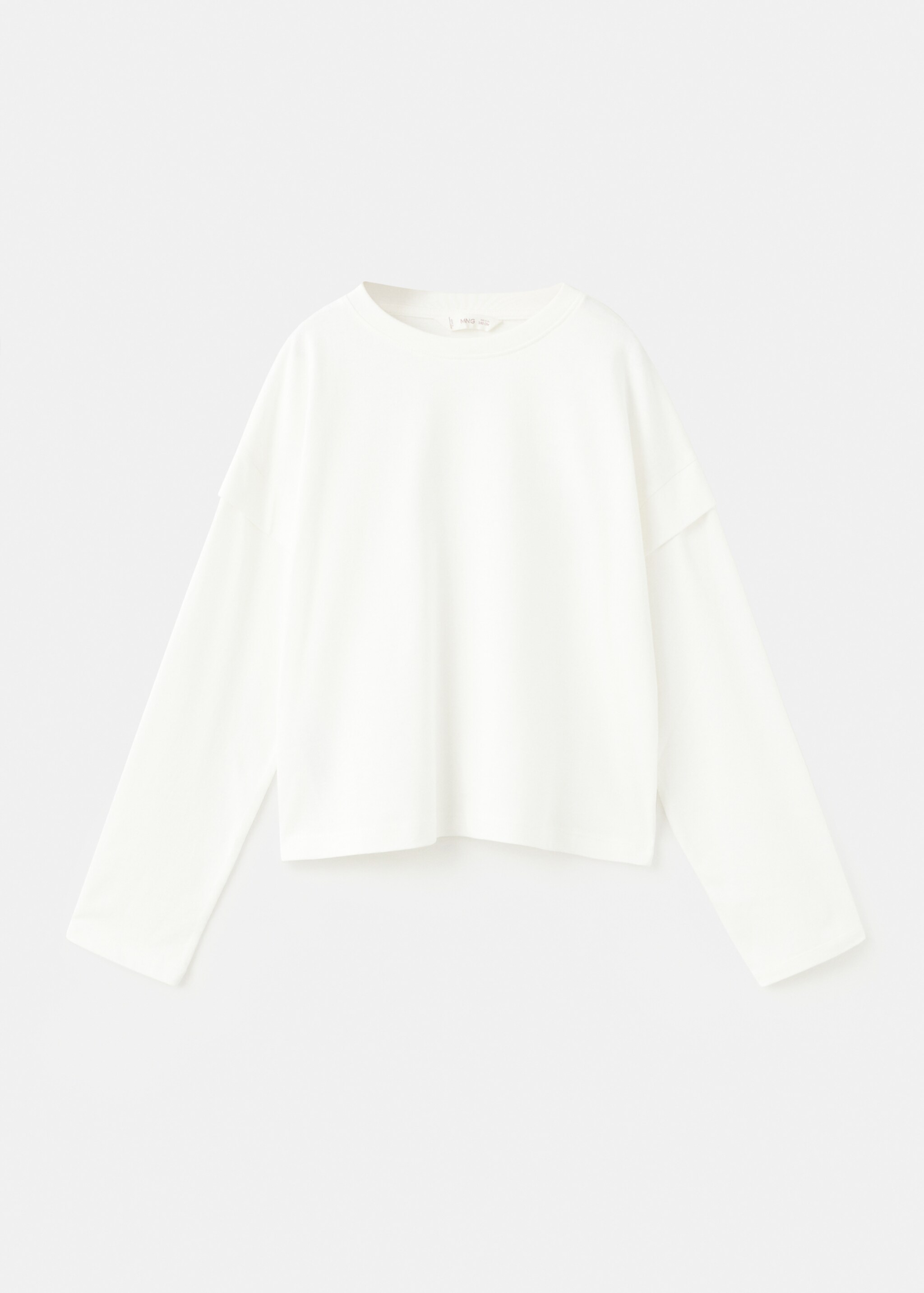 T-shirt met detail op mouw - Artikel zonder model, Gebroken wit. Ref: 27001339-00.