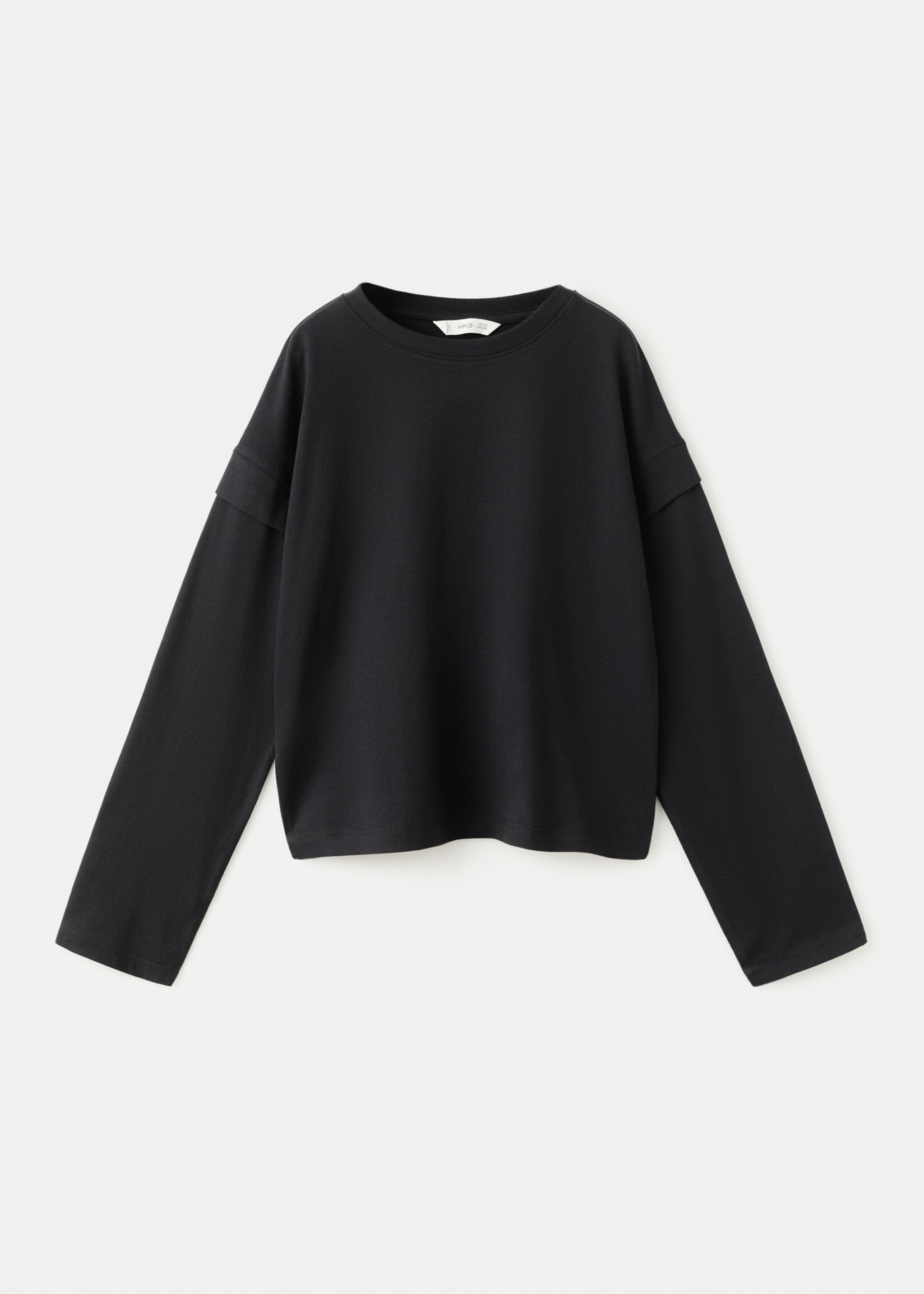 T-shirt met detail op mouw - Artikel zonder model, Zwart. Ref: 27001339-00.