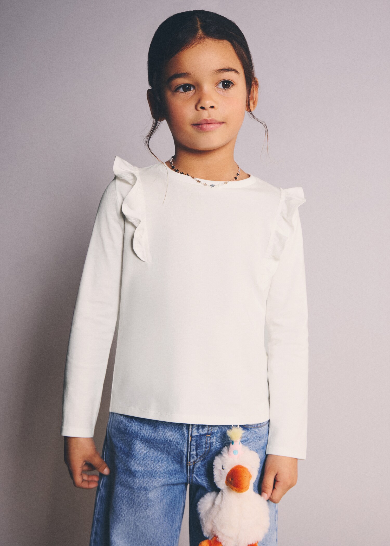 Frills cotton t-shirt - Medium plane