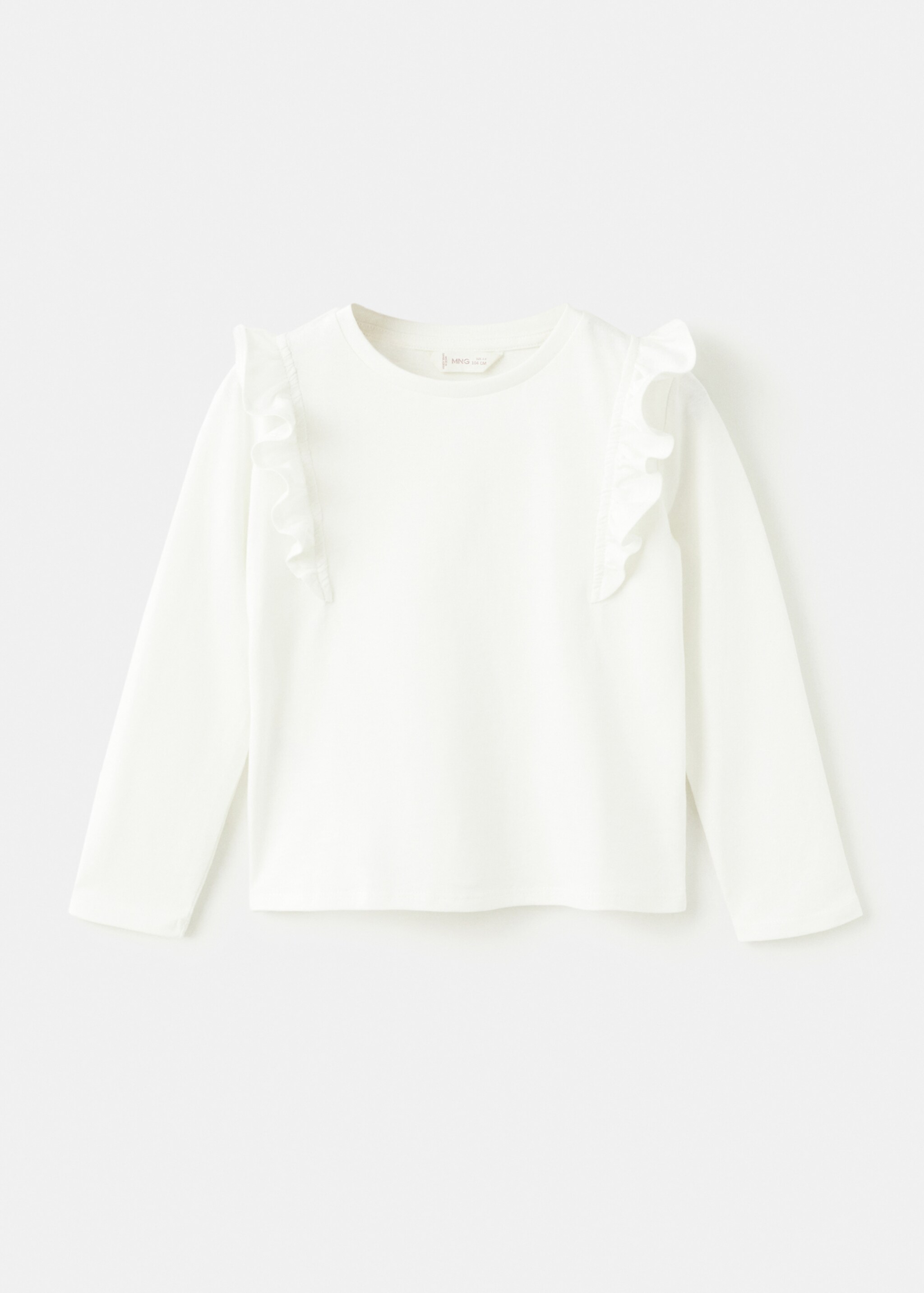 Frills cotton t-shirt - Article without model, Off White. Ref: 27001340-00.
