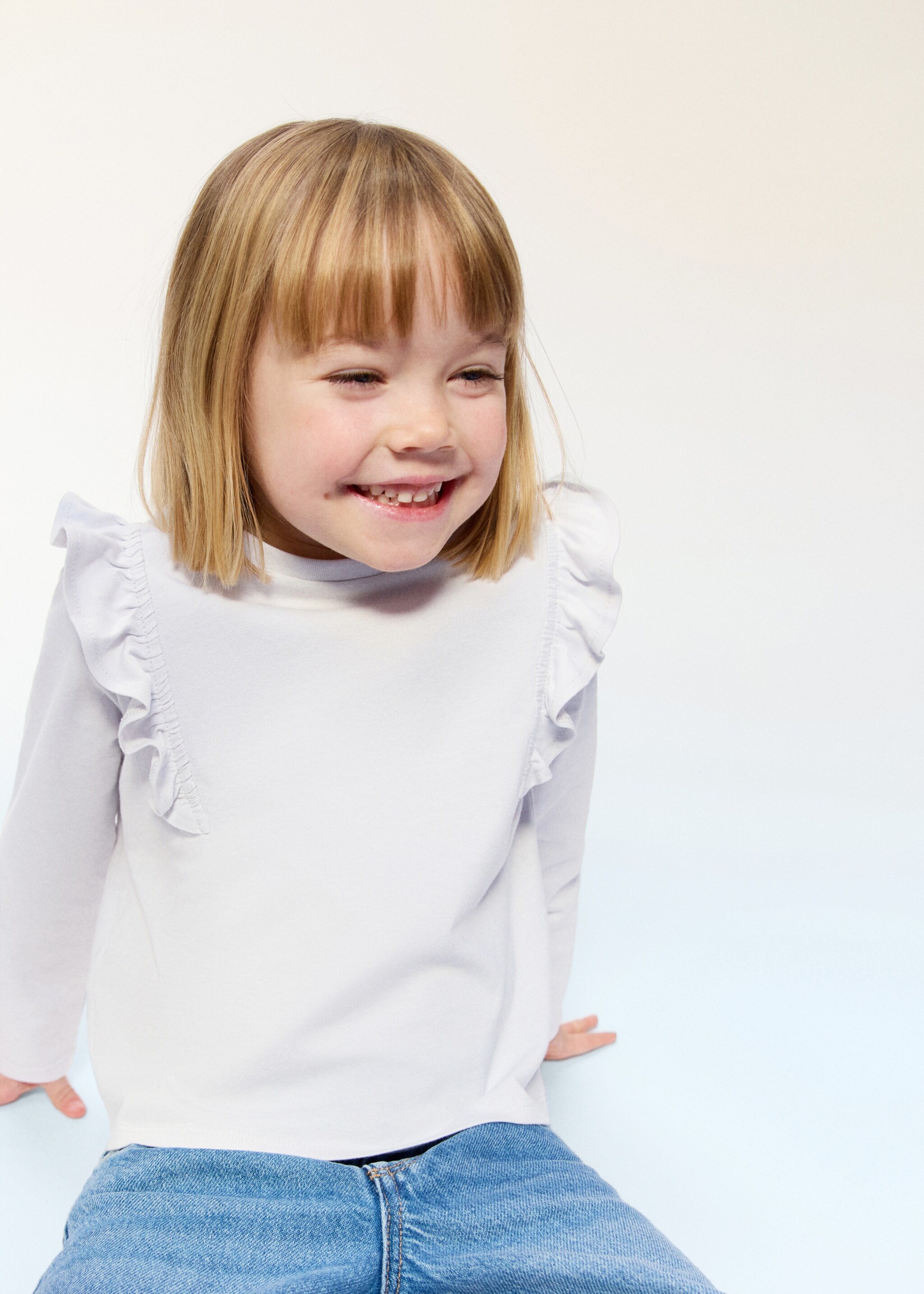 Frills cotton t-shirt - Medium plane, Sky Blue. Ref: 27001340-00.