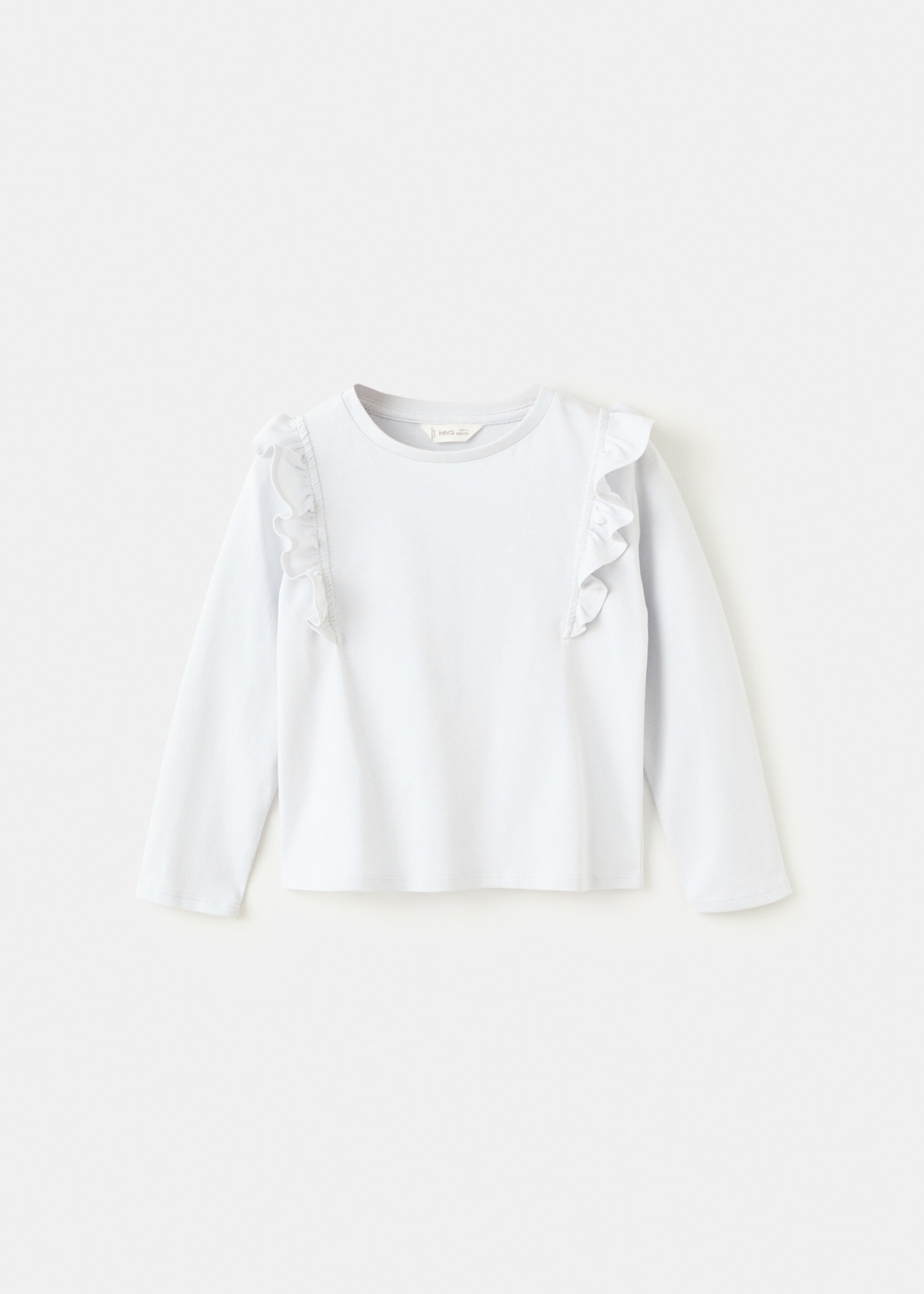 Frills cotton t-shirt - Article without model, Sky Blue. Ref: 27001340-00.