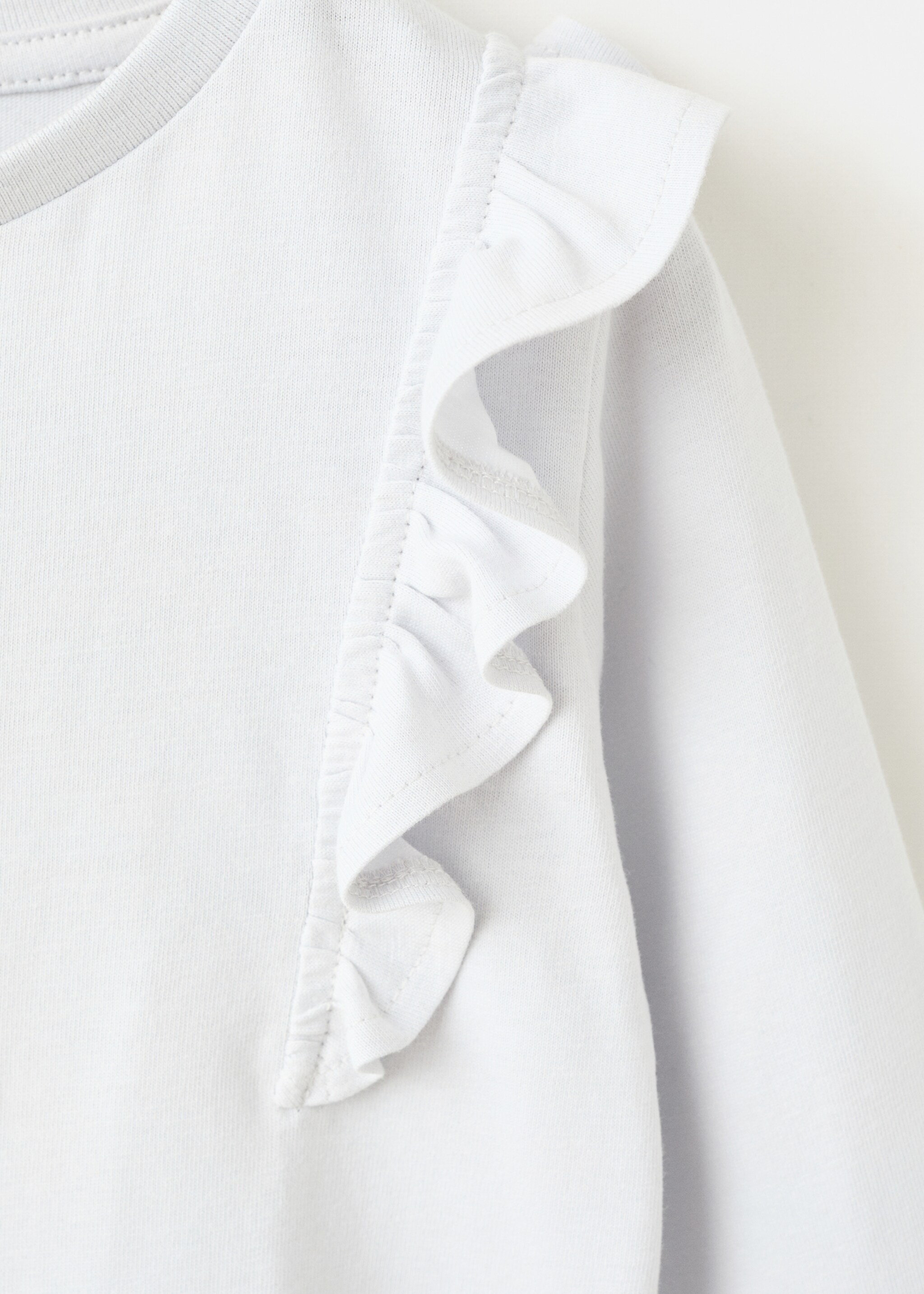 Frills cotton t-shirt - Details of the article 0, Sky Blue. Ref: 27001340-00.