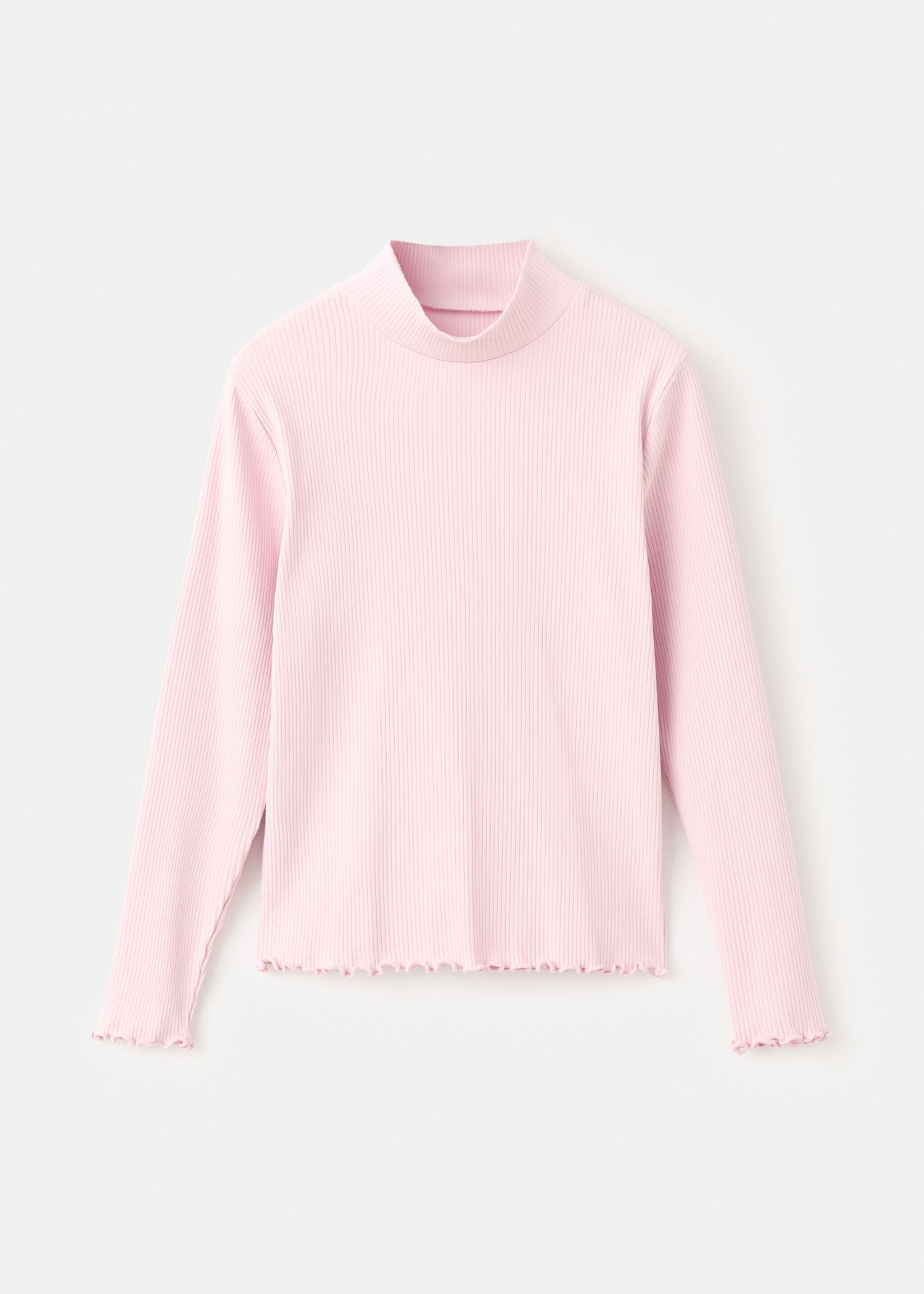 Geribd T-shirt met lange mouwen - Artikel zonder model, Roze. Ref: 27001341-00.