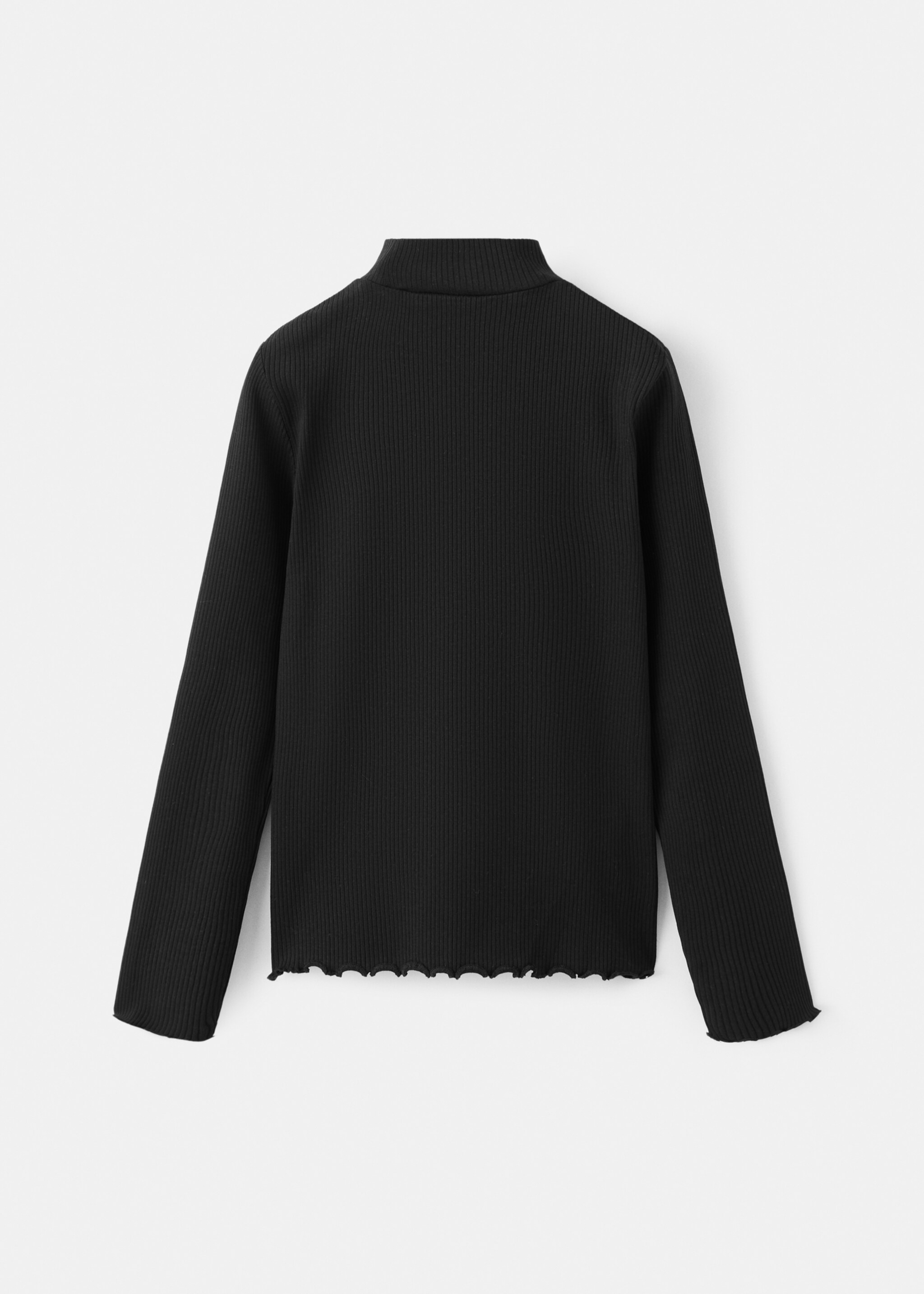 Ribbed long-sleeved t-shirt - Reverse of the article, Black. Ref: 27001341-00.