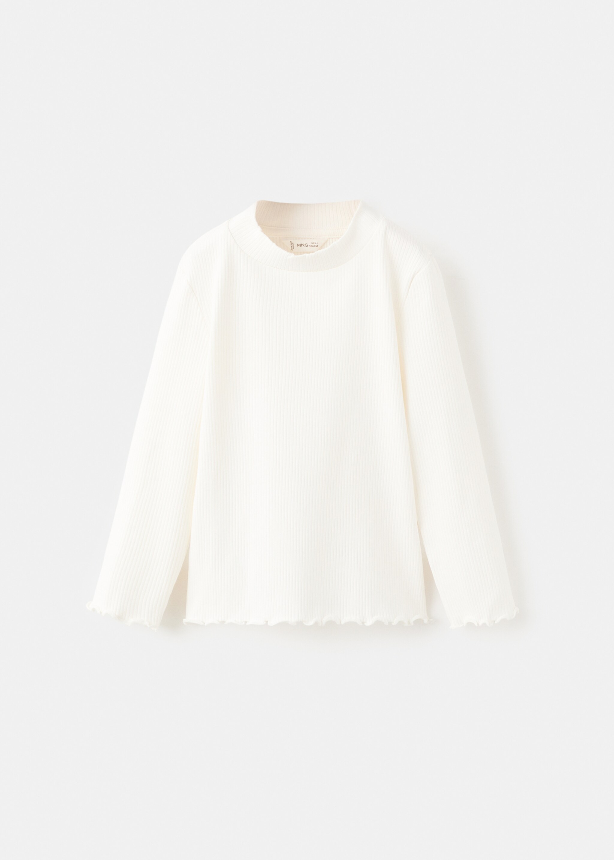 Ribbed long-sleeved t-shirt - Article without model, Off White. Ref: 27001342-00.