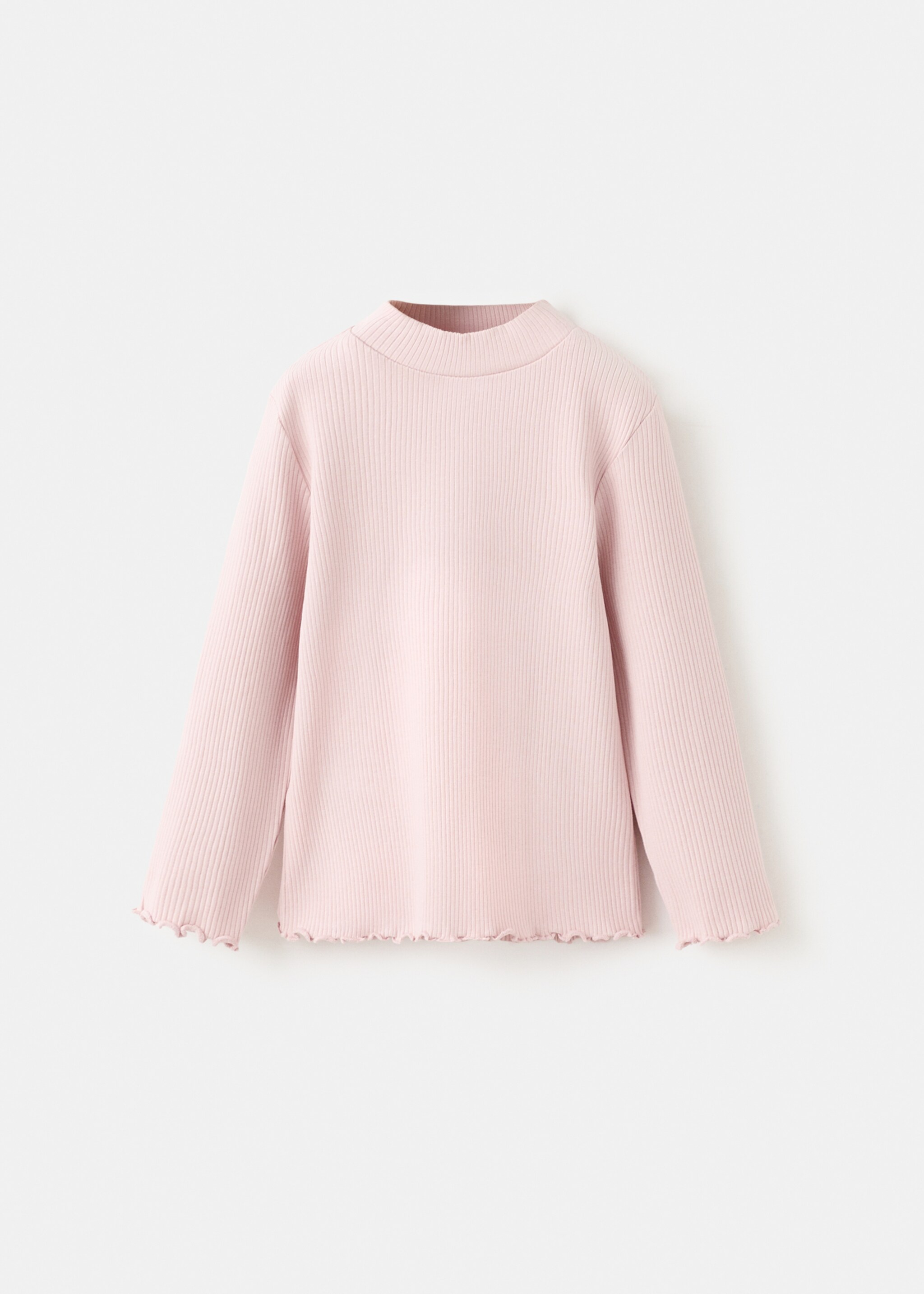 Ribbed long-sleeved t-shirt - Article without model, Pink. Ref: 27001342-00.