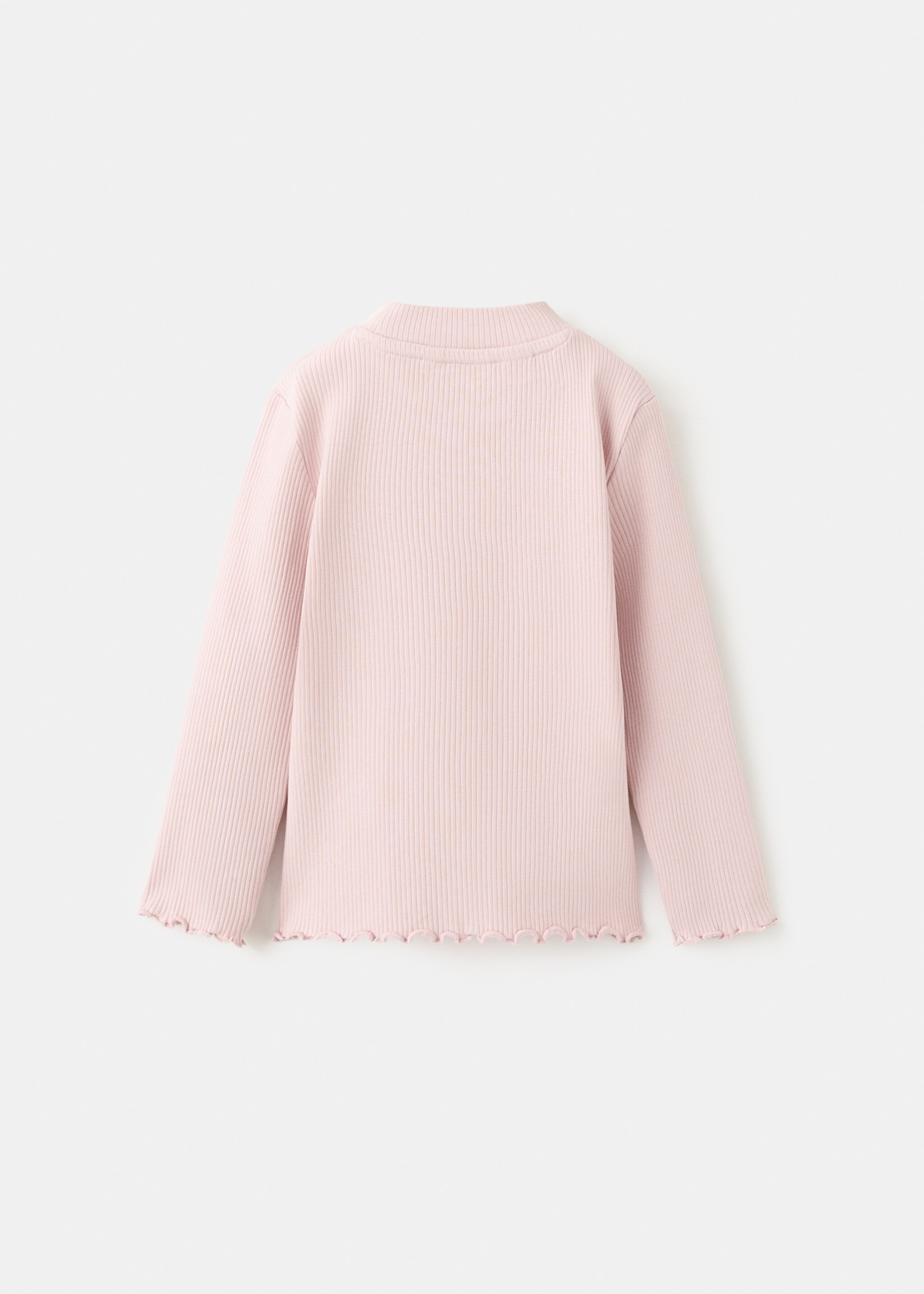 Ribbed long-sleeved t-shirt - Reverse of the article, Pink. Ref: 27001342-00.