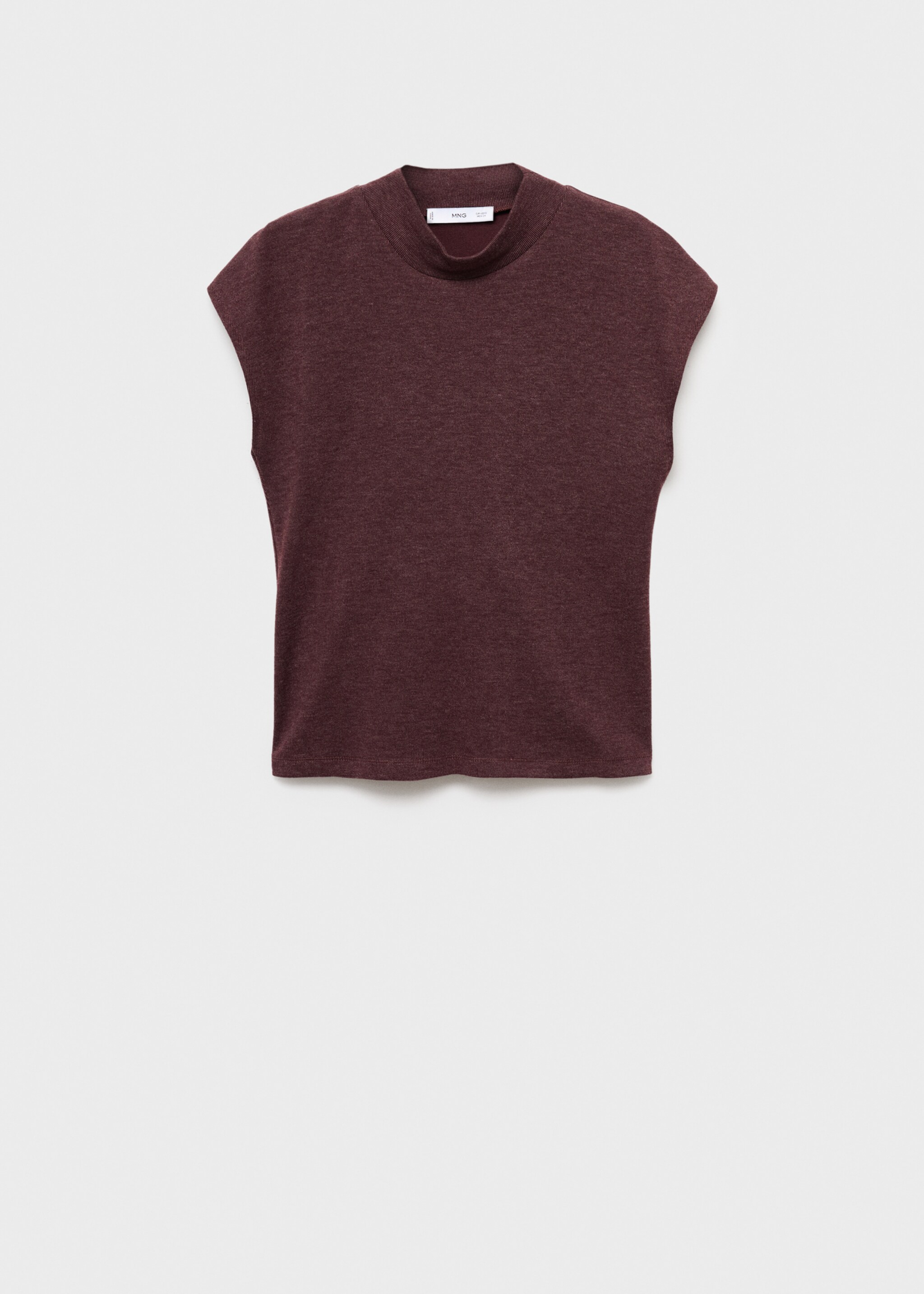 High collar T-shirt - Article without model, Burgundy. Ref: 27001343-00.