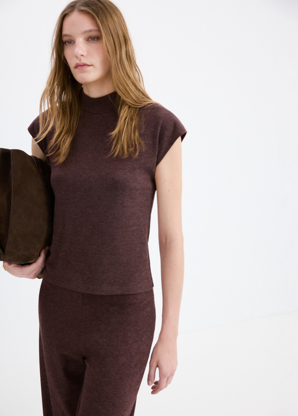 Mango High collar T-shirt